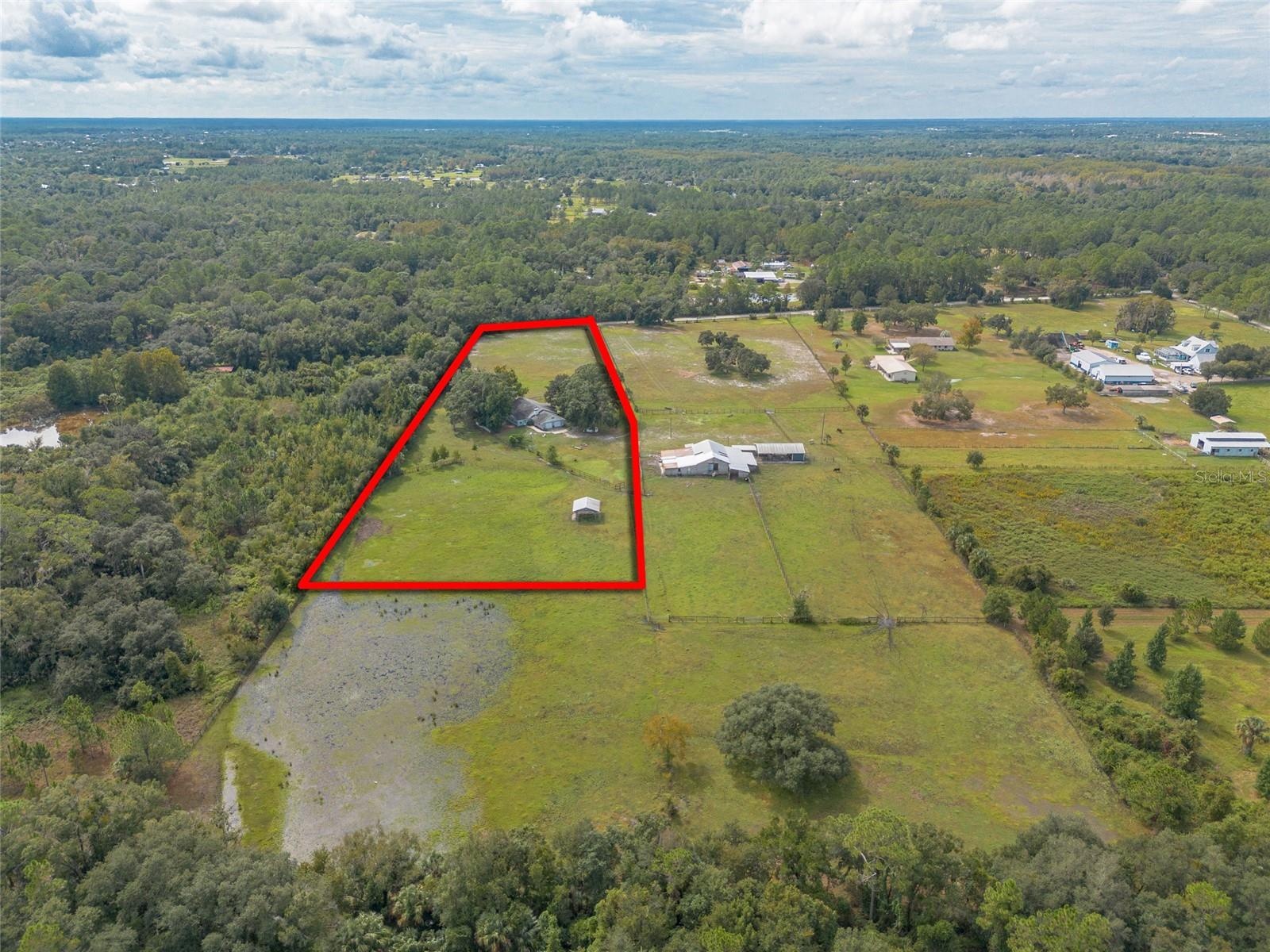 Property outlined in red