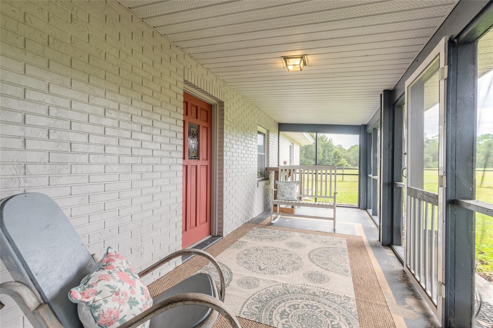 Screened front porch