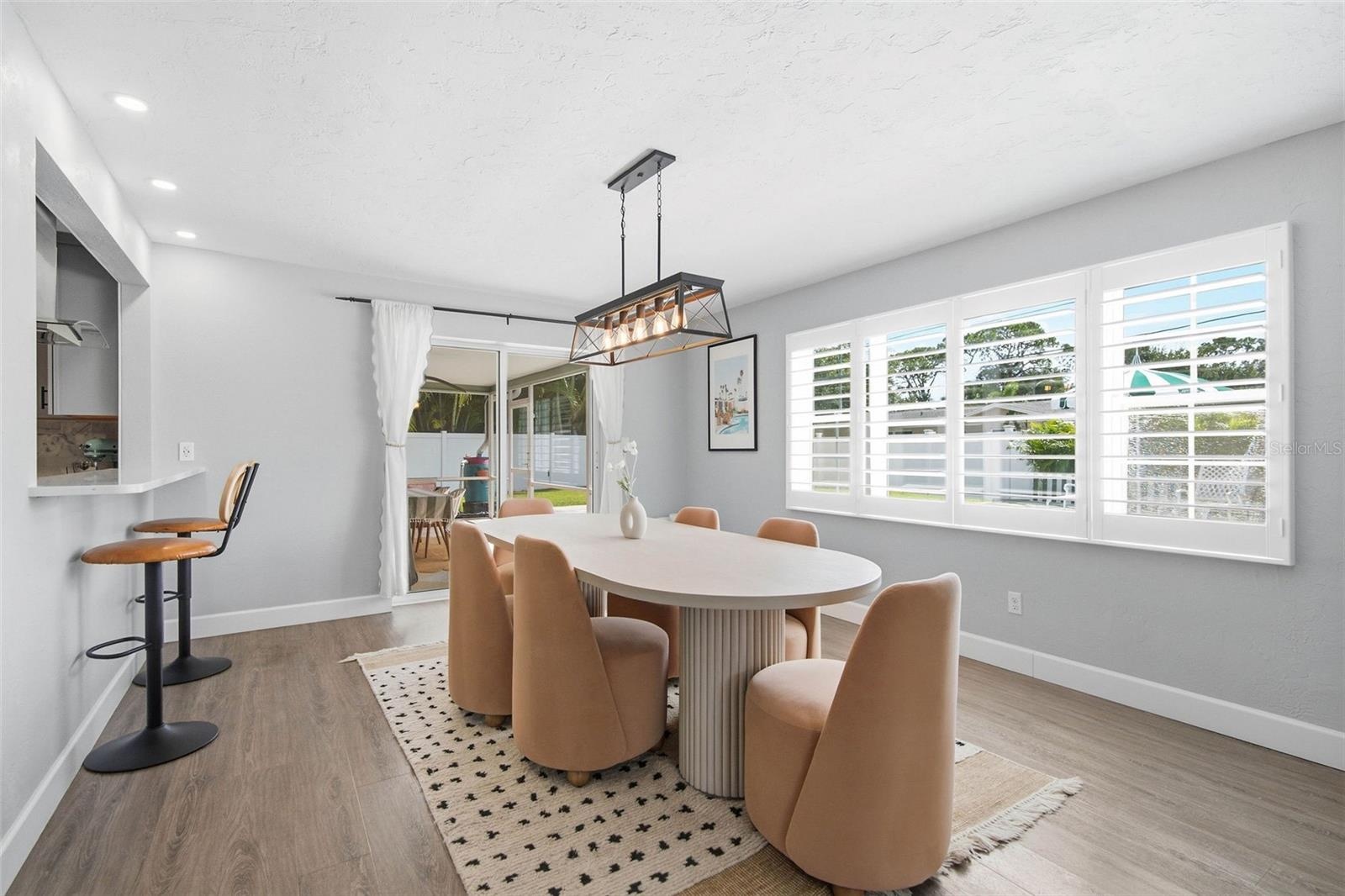 Beautiful dining room with natural lighting