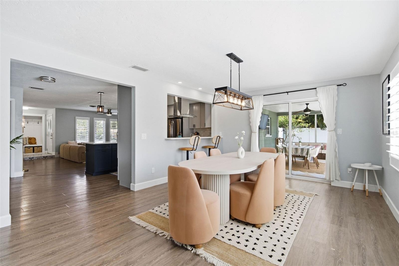 Beautiful dining room with natural lighting