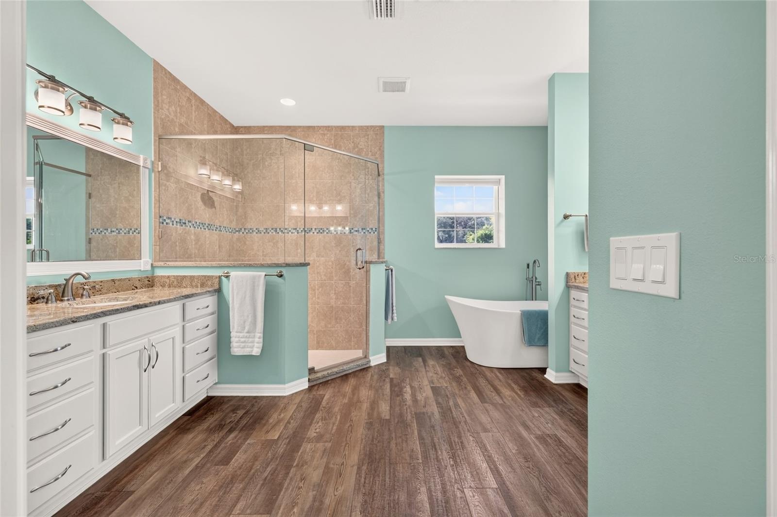 Primary Bathroom with Two Vanities.
