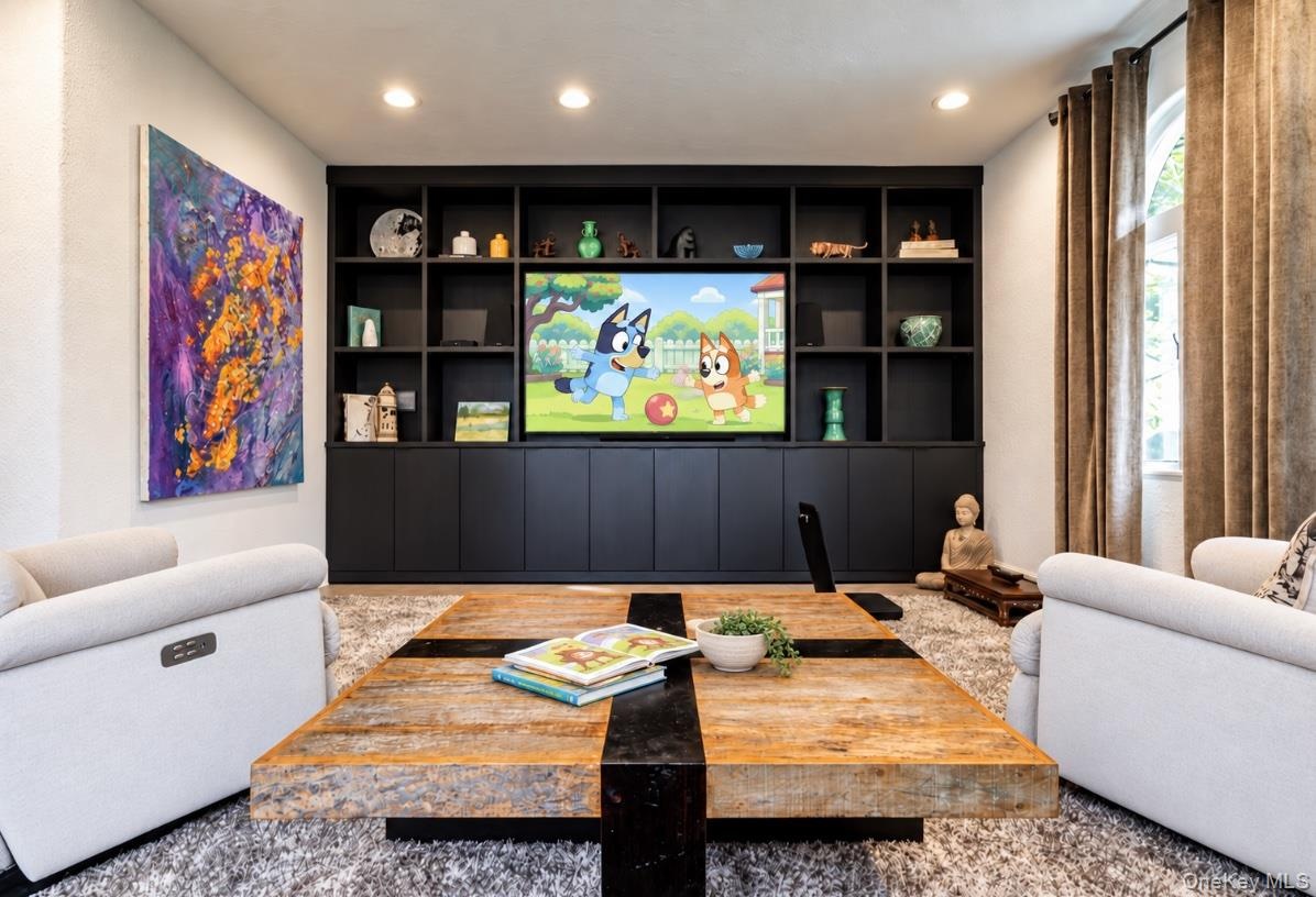 Family Room with built in cabinetry