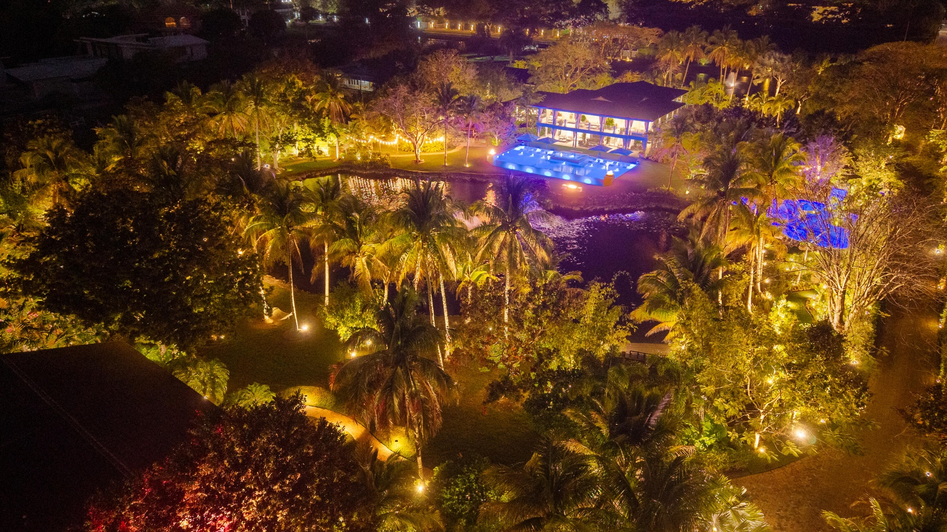 PARTIAL VIEW AERIAL OF THE BACK OF THE HOUSE