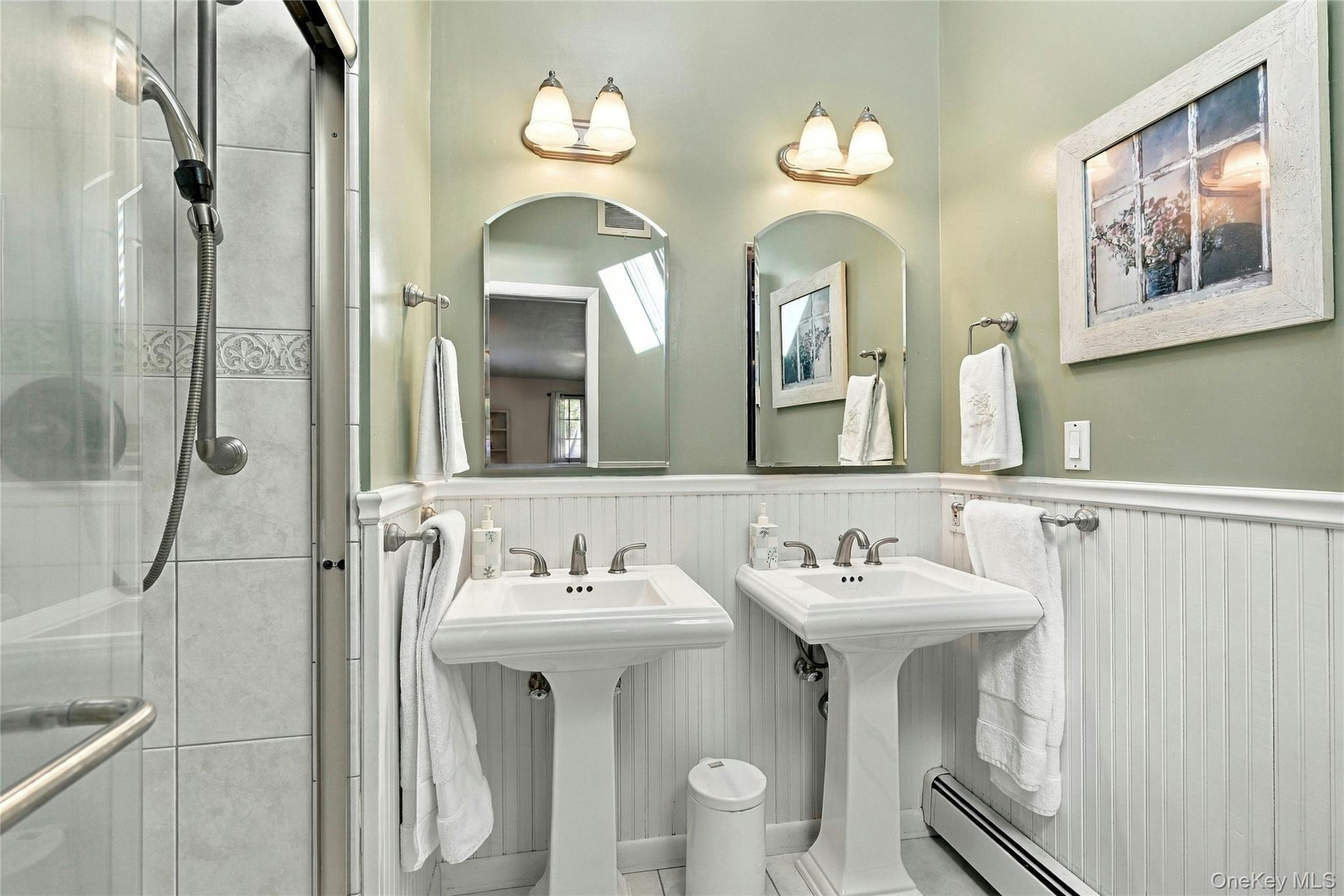 Primary Bath with dual sinks and skylight