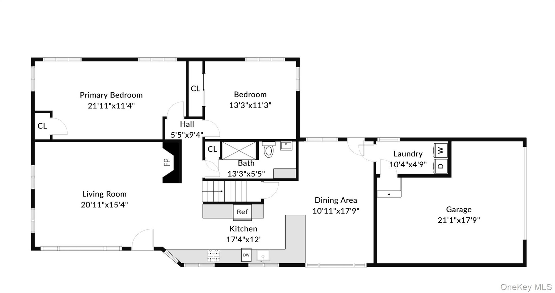 First Floor 1,398 sf
