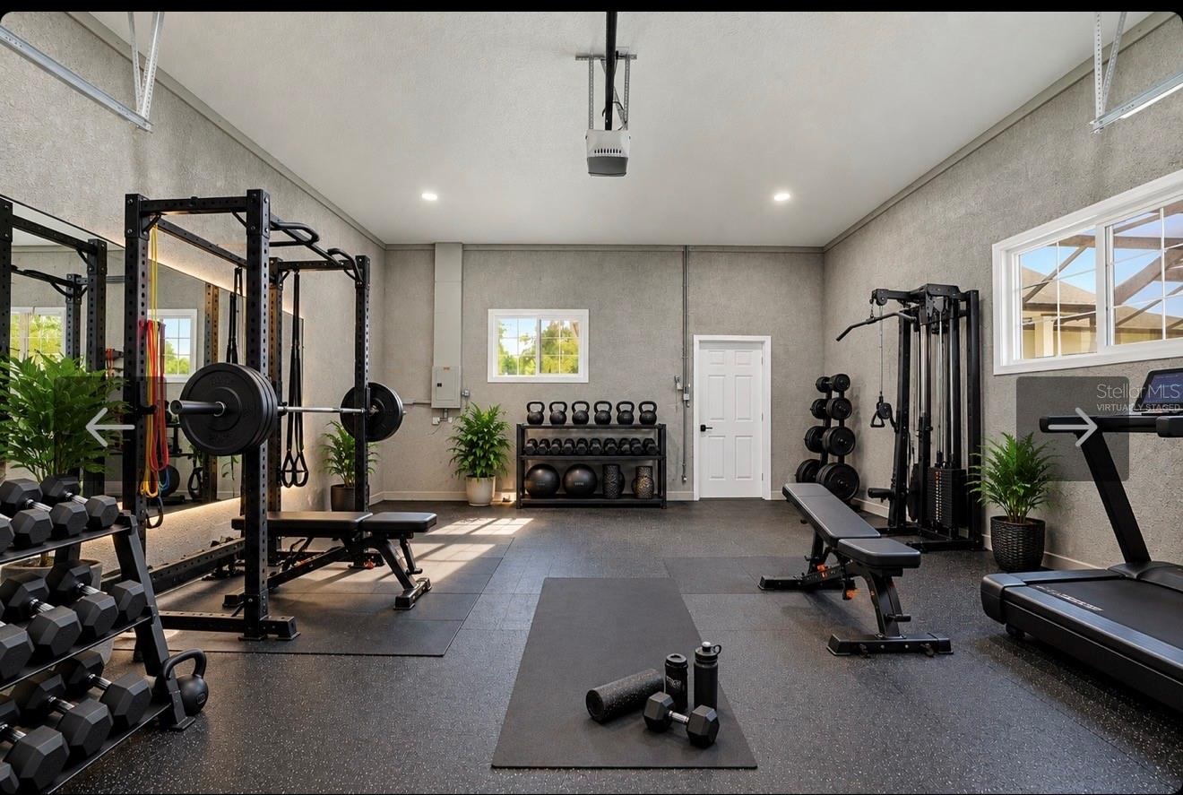 Virtually Staged - turn the detached garage into a home gym