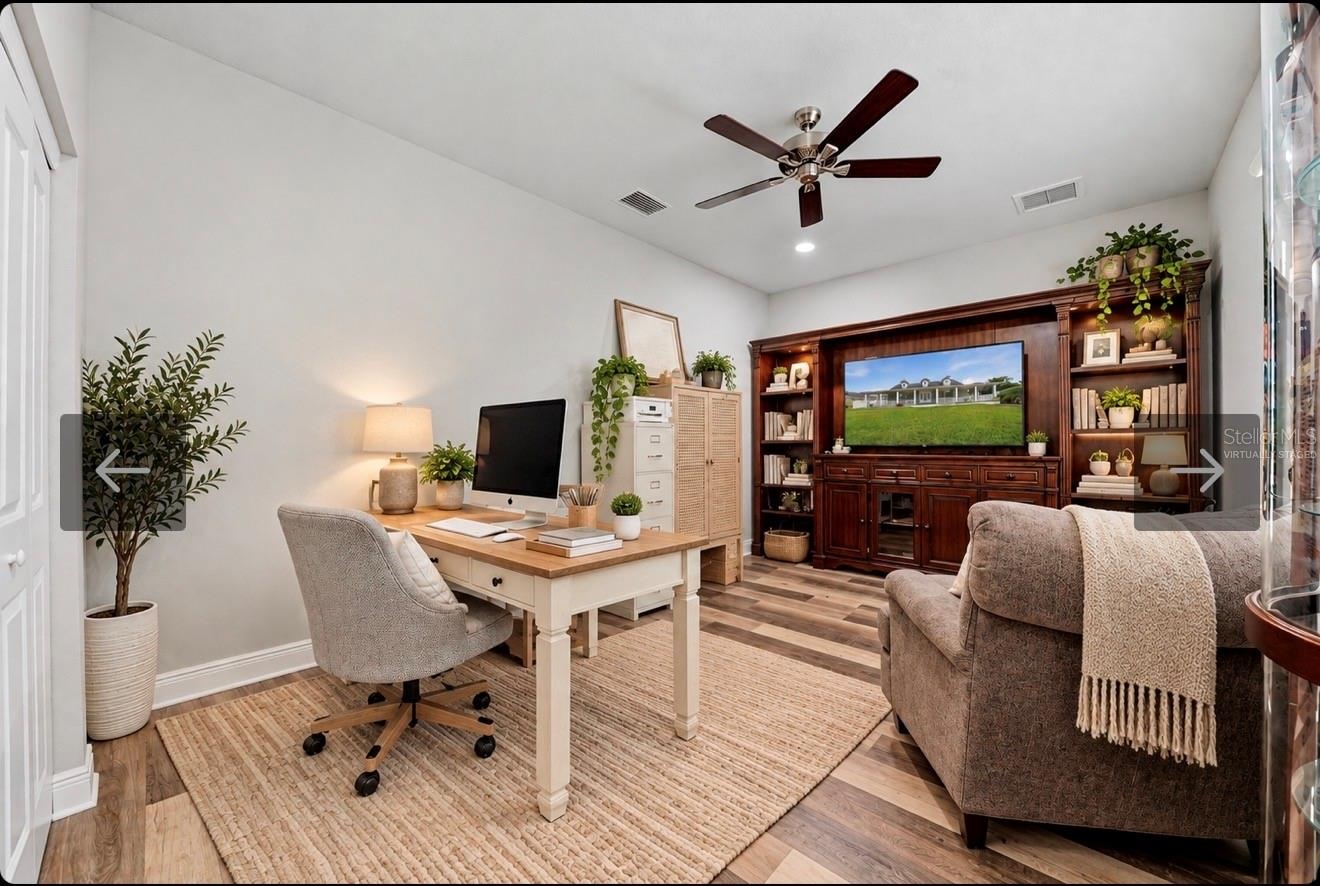 Virtually staged home office