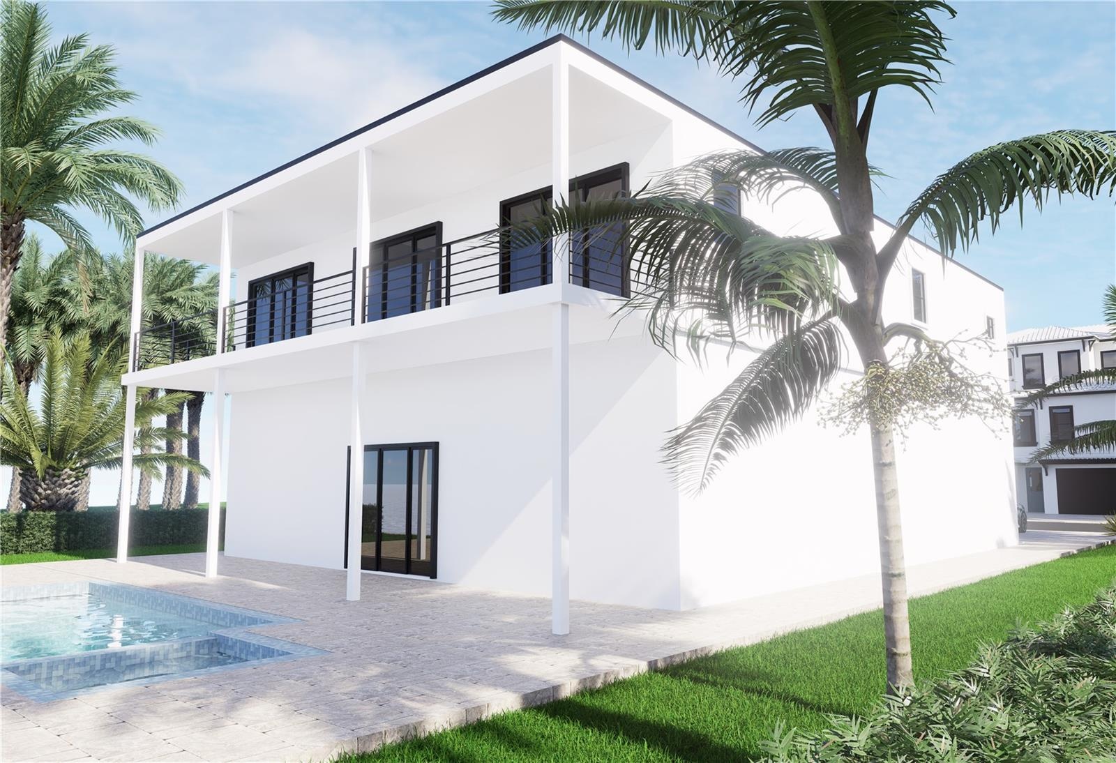 Rendering of the back of the Shore Crest home (other models and price points available).