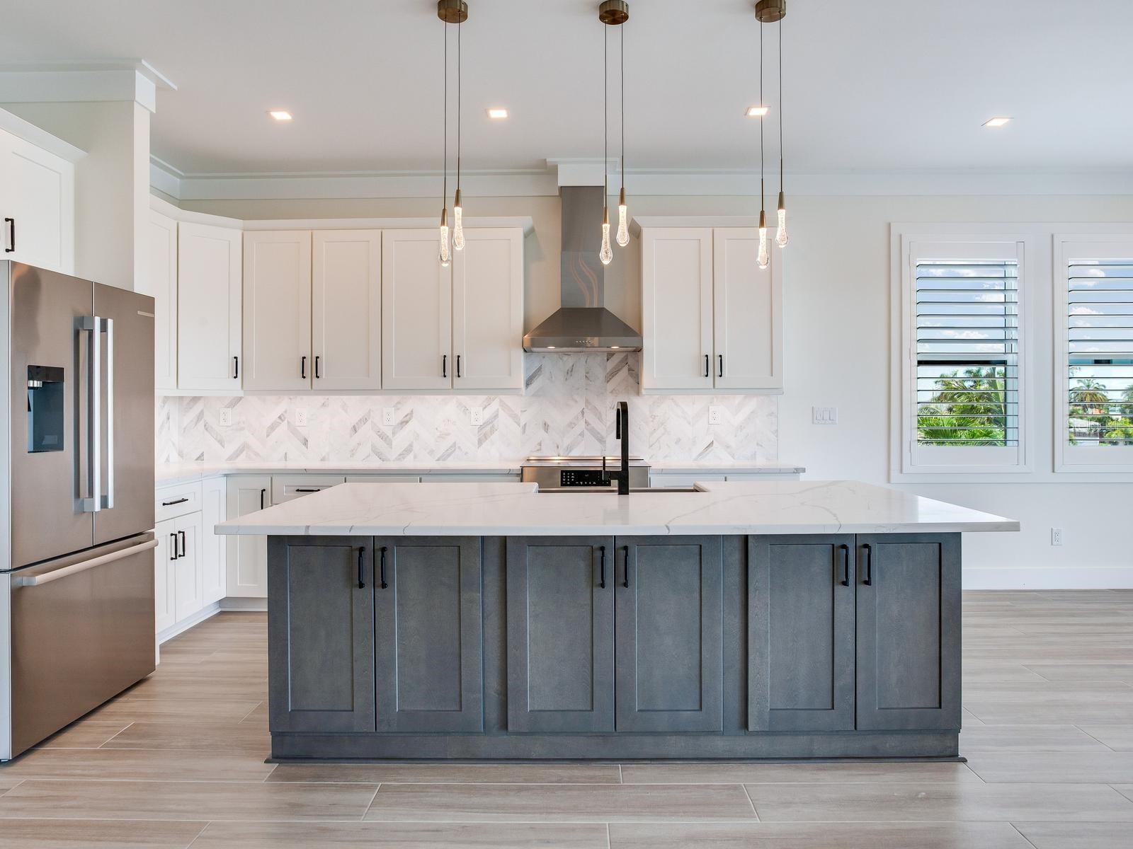 Picture of the kitchen of an actual SeaSafe Shore Crest home already built for reference purposes only.