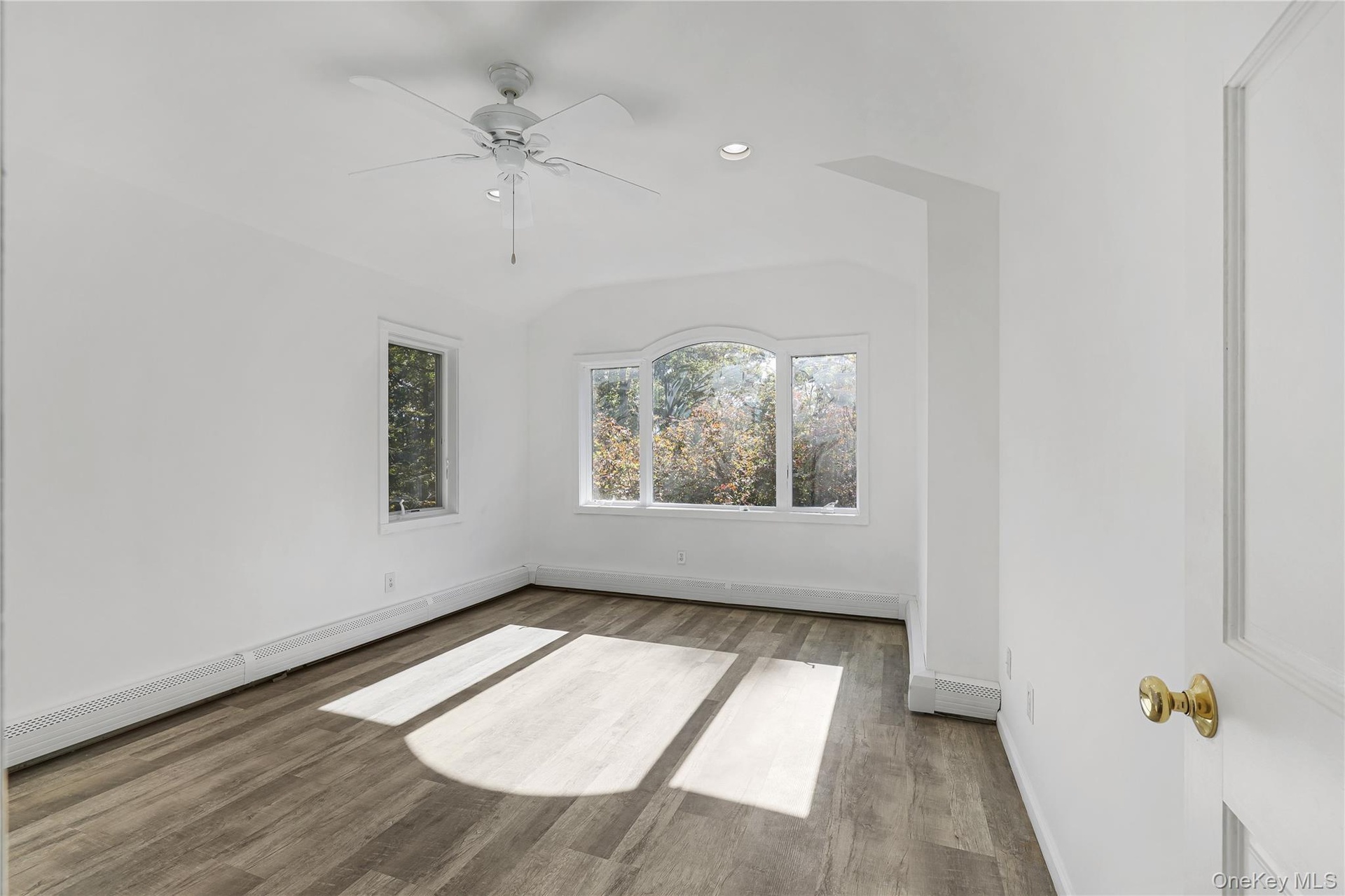 Primary BedroomLuxury Vinyl Flooring, Recessed Lighting and Ceiling Fan