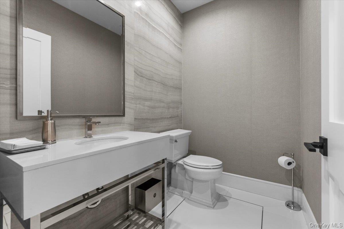 First floor powder room