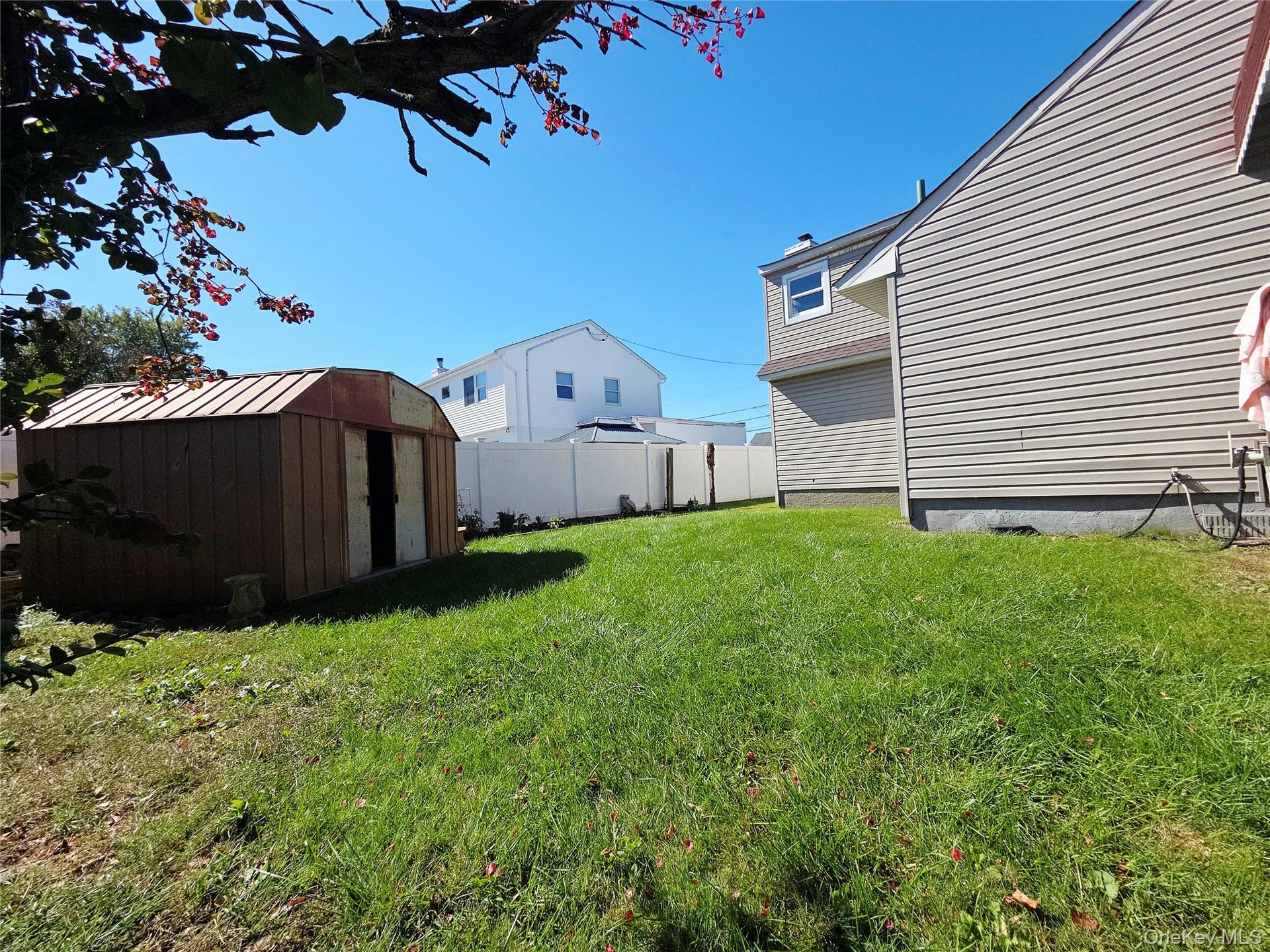 Fully fenced back yard.