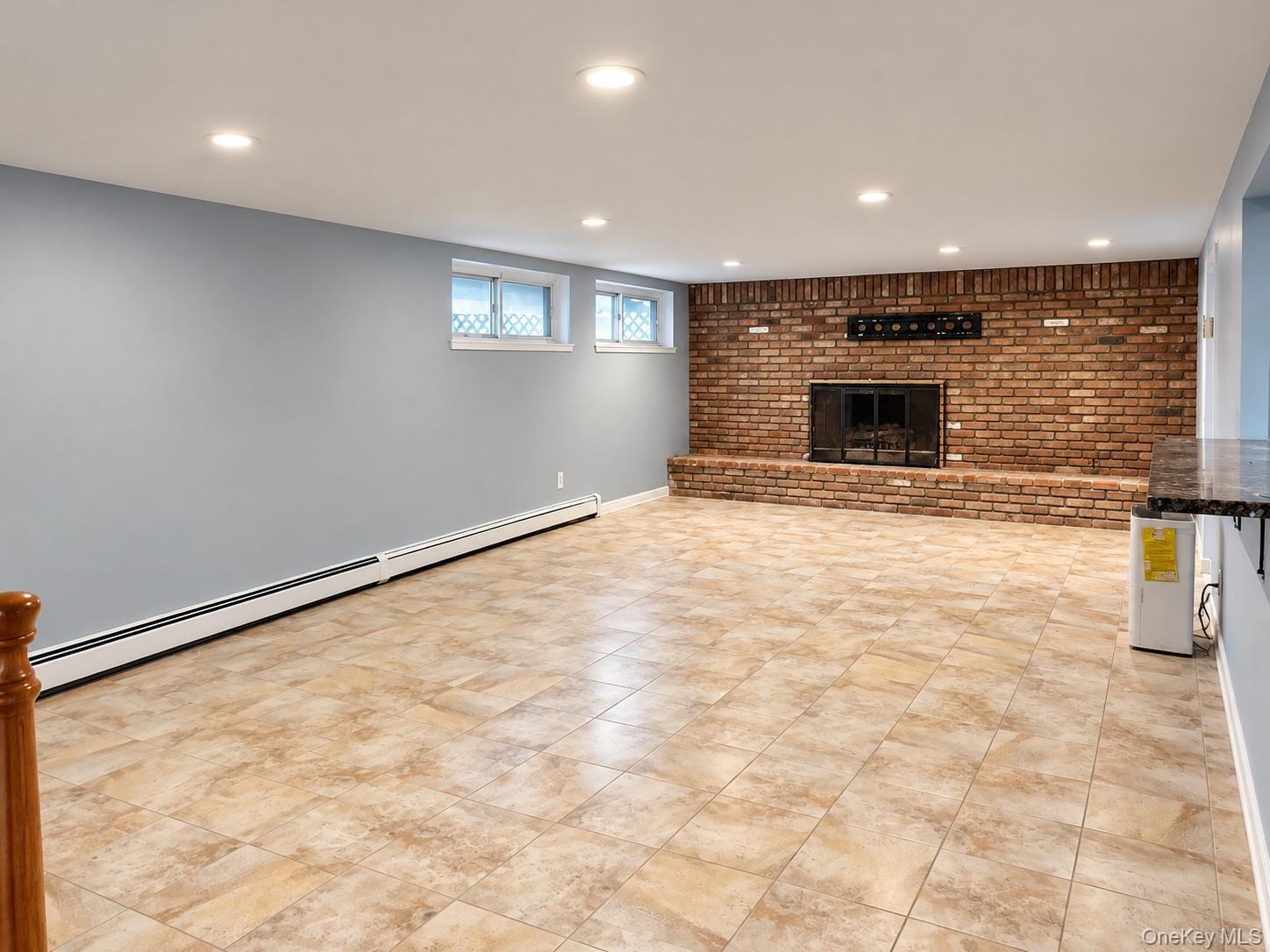 with fire place.