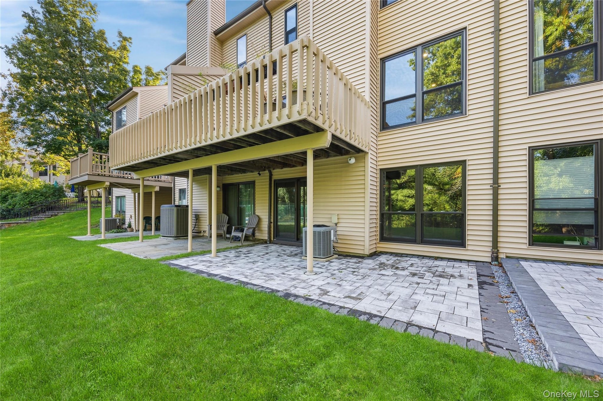 View of stone patio off the Basement