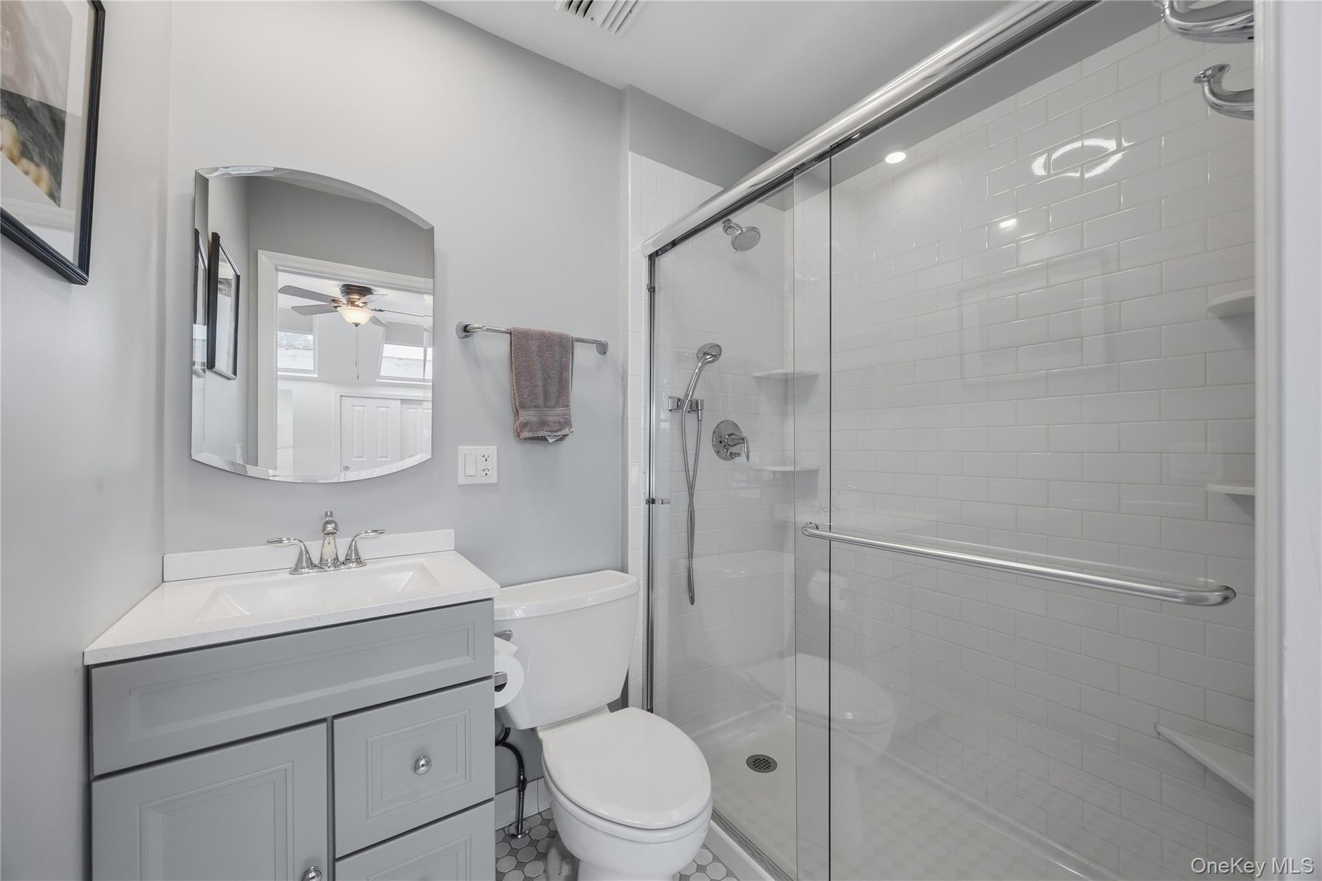 Ensuite Tiled Bathroom with walk-in shower