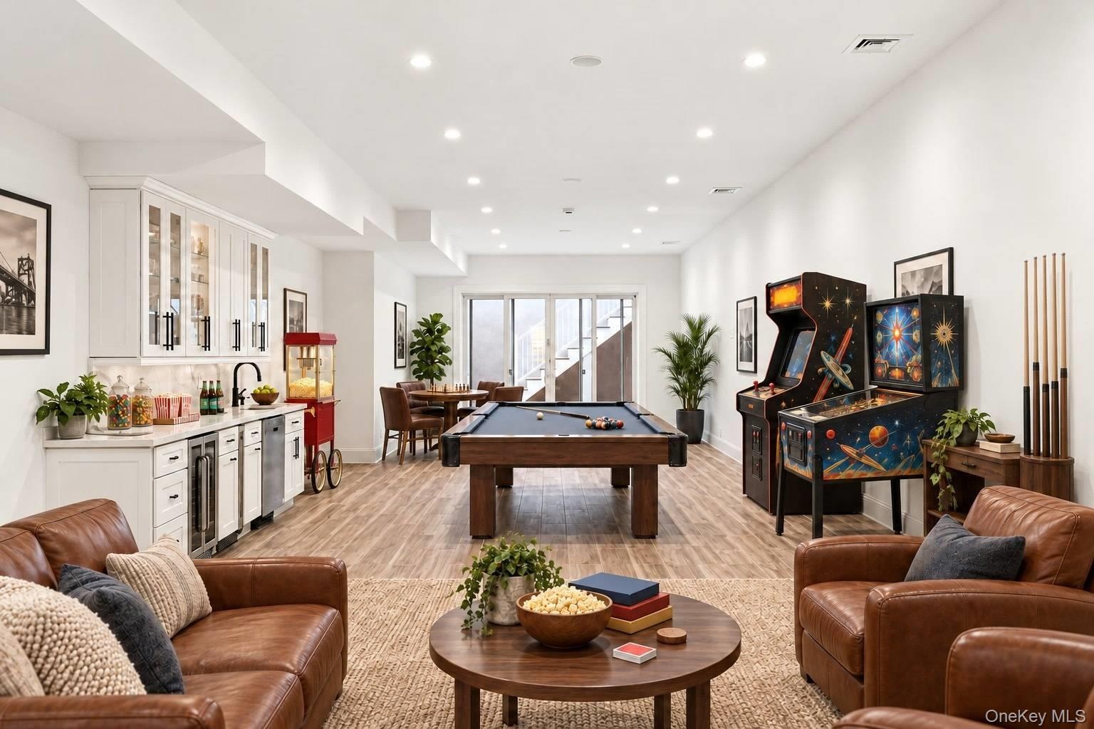 Virtually staged entertainment room