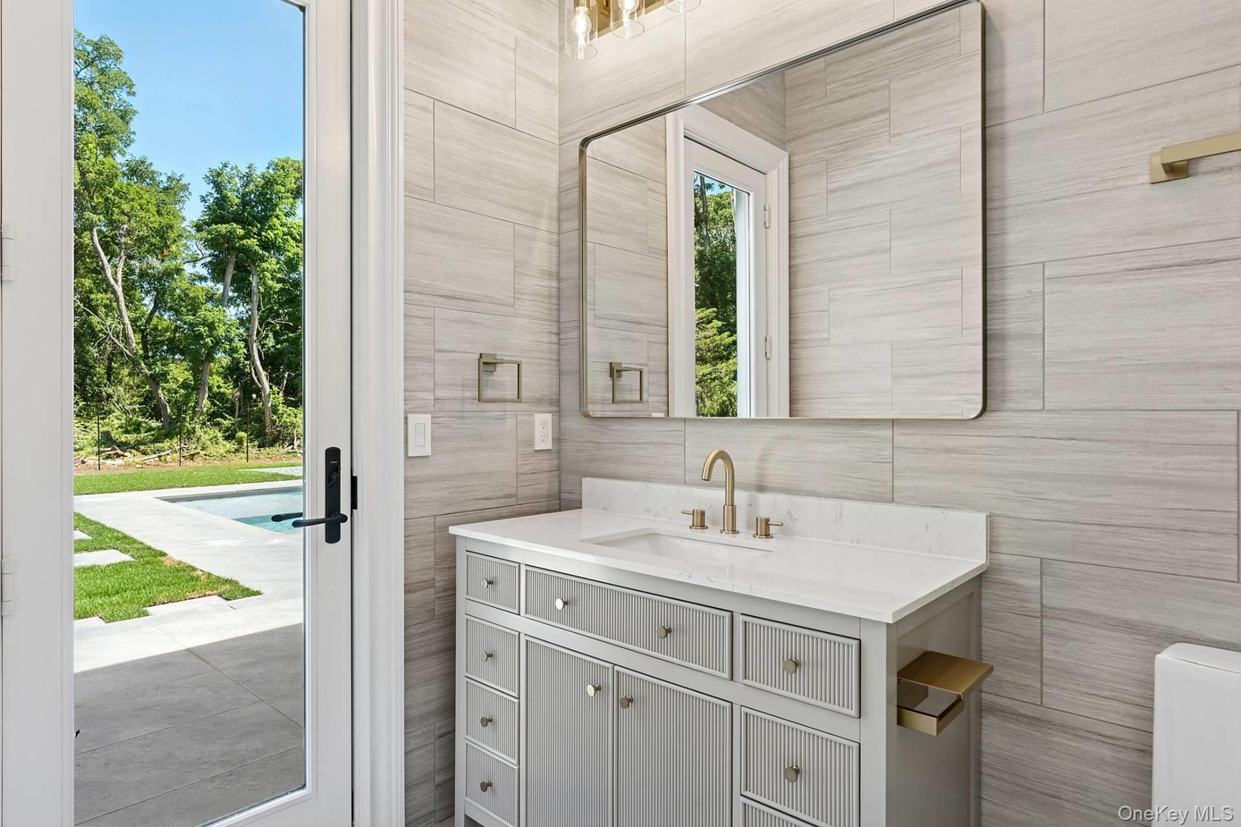 Bathroom with access to pool