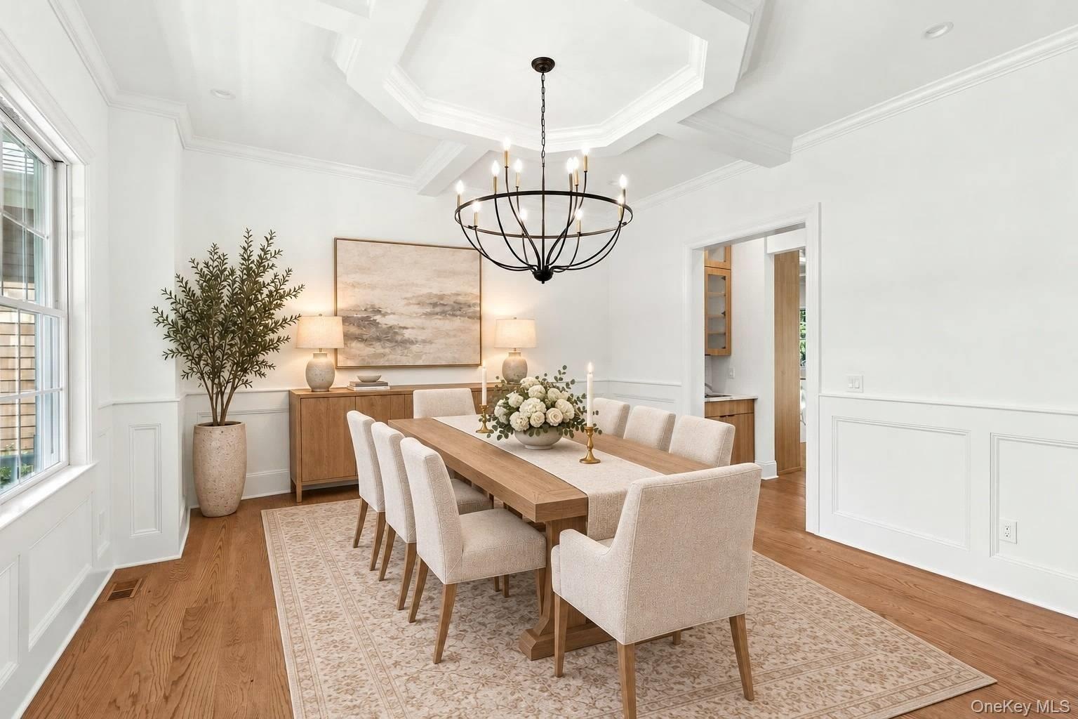 Virtually staged dining room