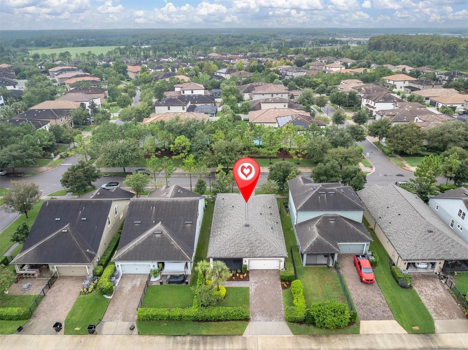 Aerial view of the neighborhood