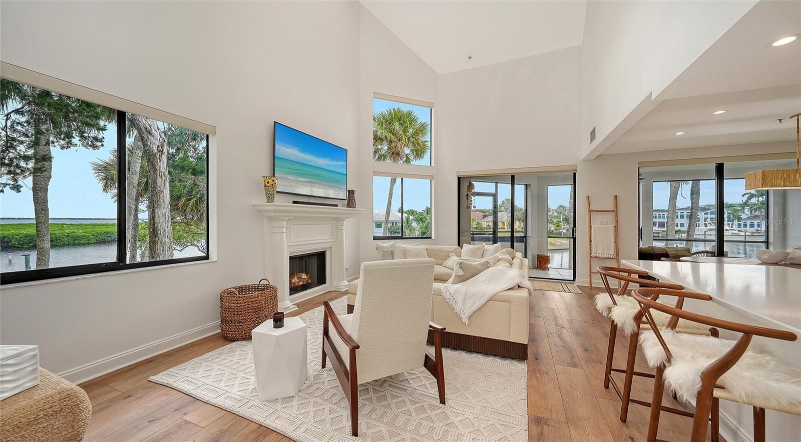 THE GENEROUS GREAT ROOM W/ A FIREPLACE FOR FUN GATHERINGS !