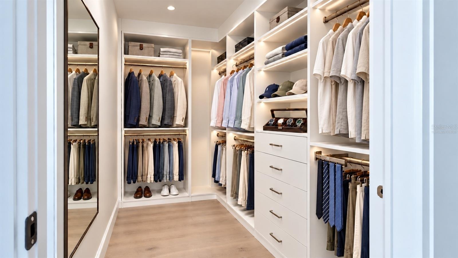 His closet. Virtually staged.