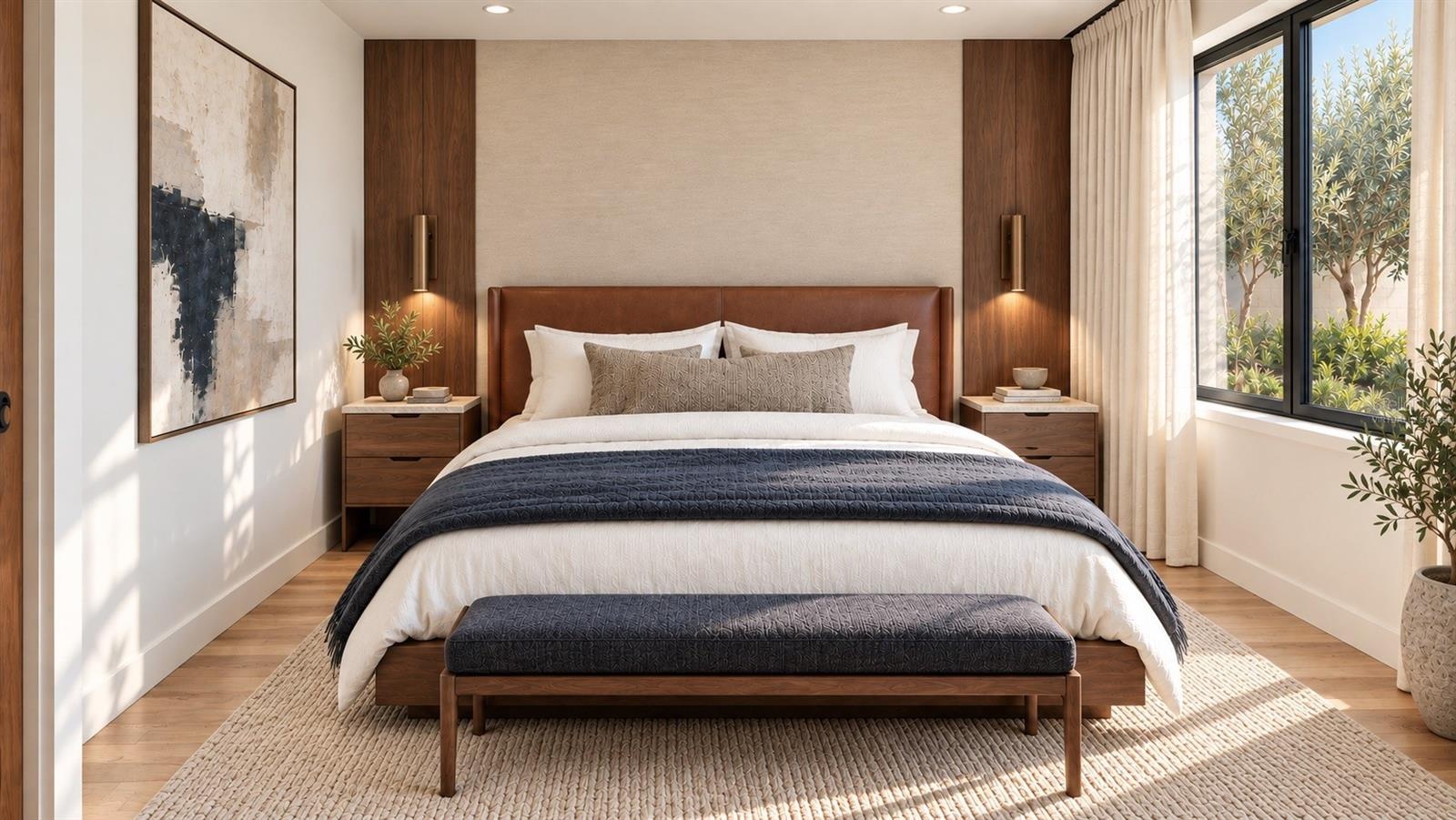 Guest bedroom. Virtually staged.