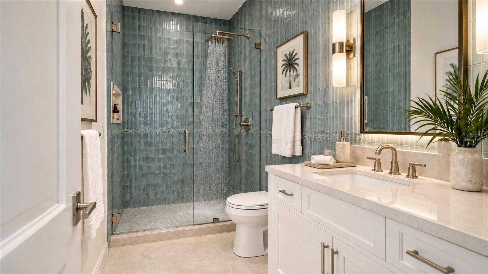 Tile installed. Virtually staged.