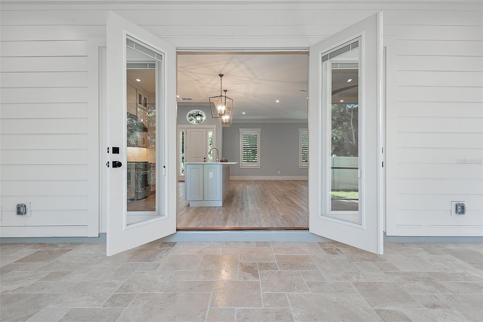 Lanai to Interior with French Doors