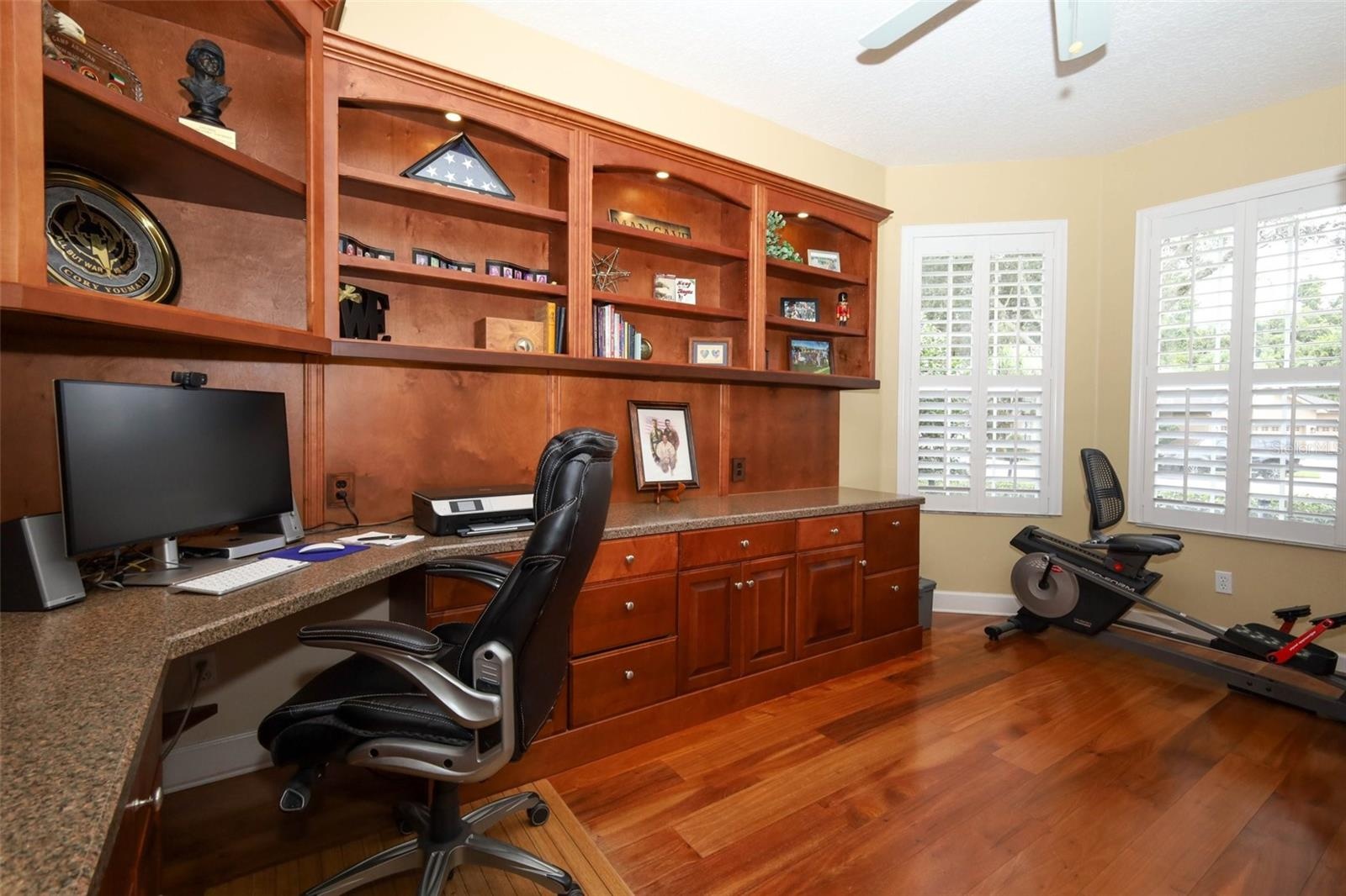 Second view of built-ins in front bedroom that is being used as an office.