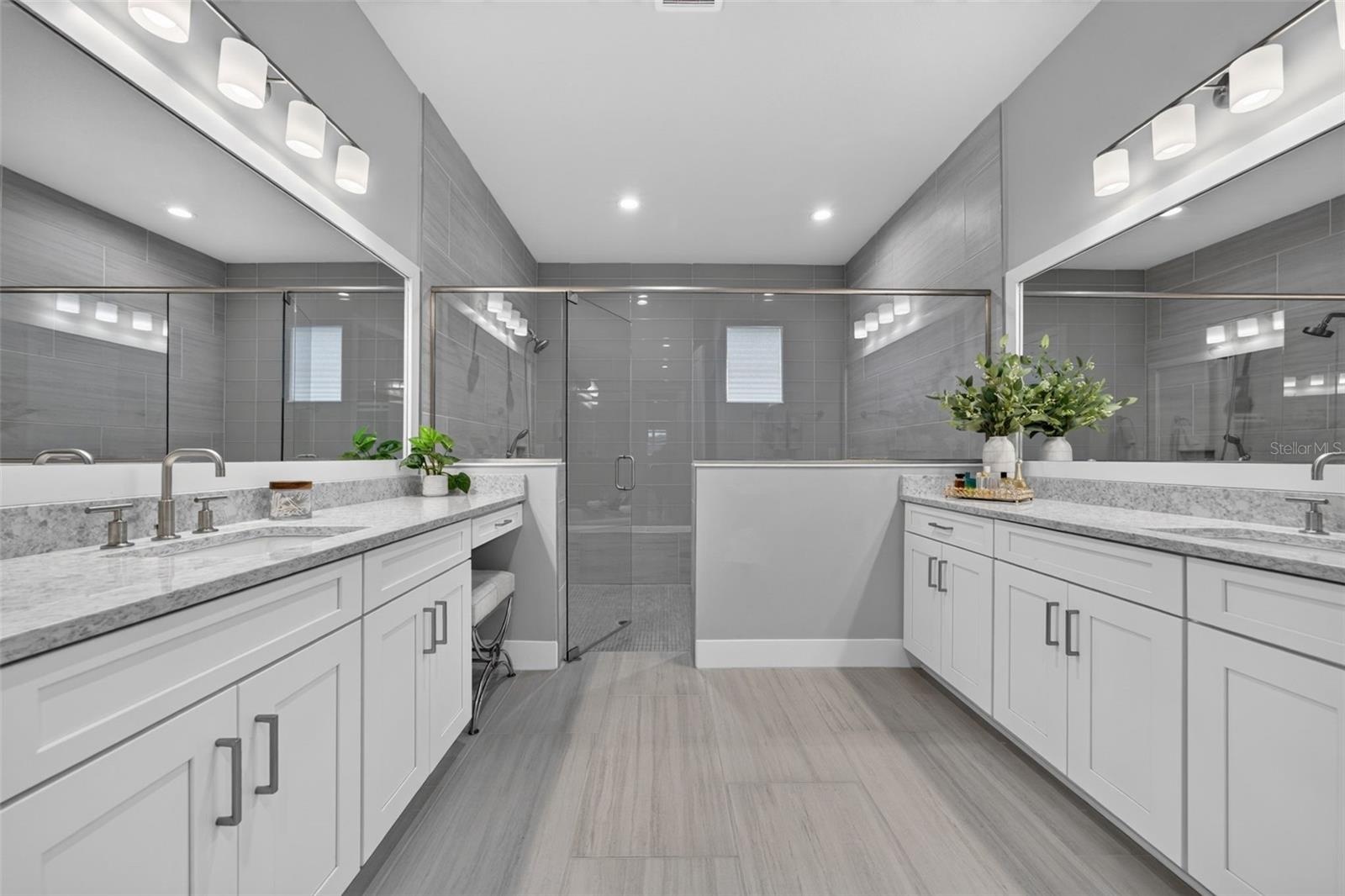 Primary Bathroom Dual Vanities