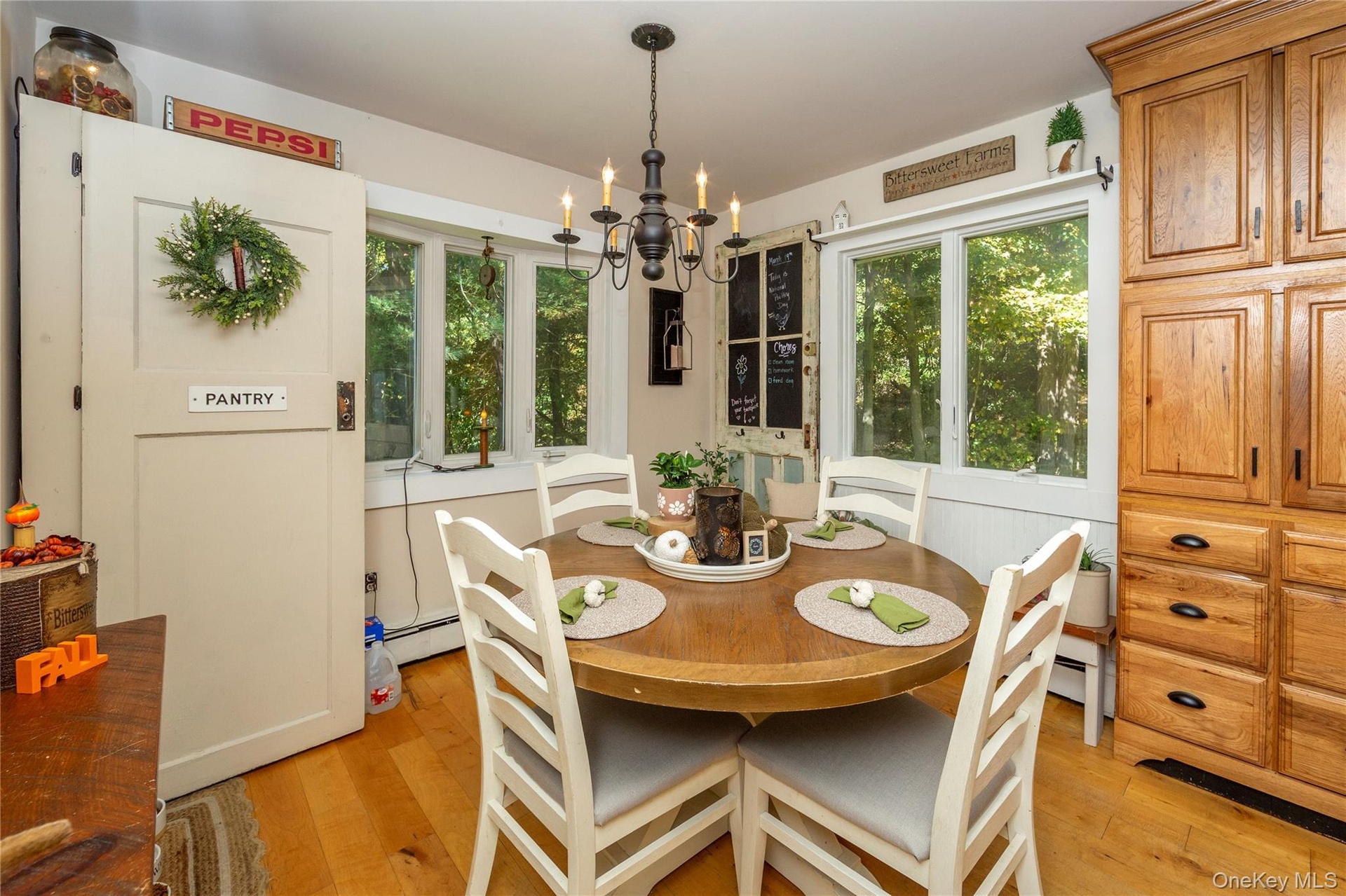 With large windows on two sides bringing in an abundance of natural light.