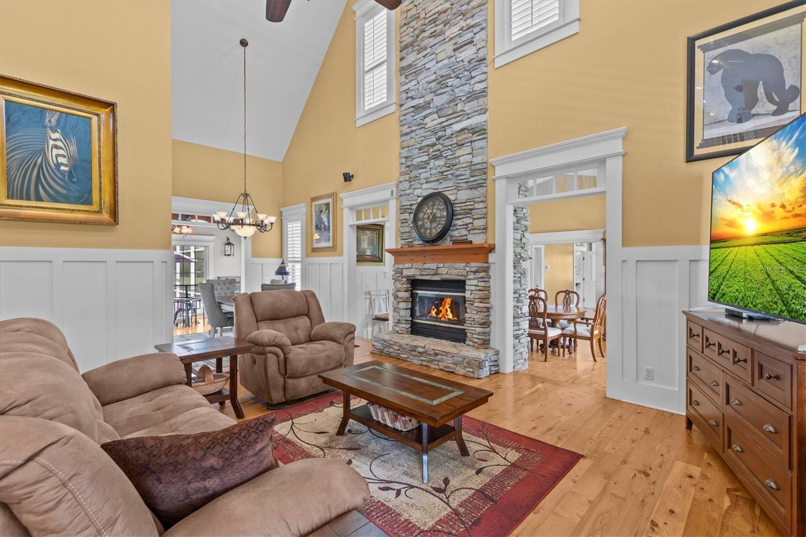 Stone Finish Fireplace