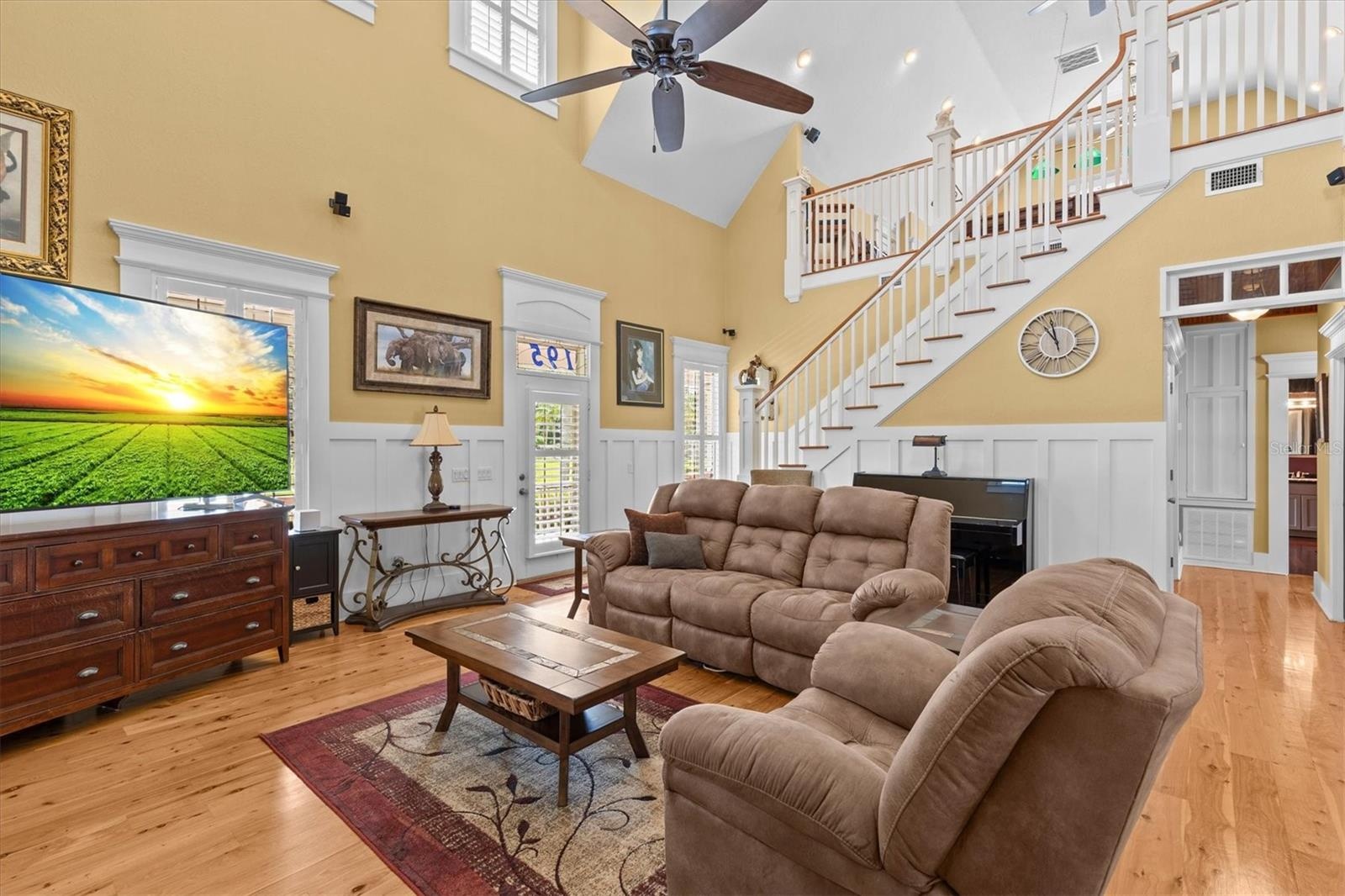 Living Room with Vaulted Ceilings