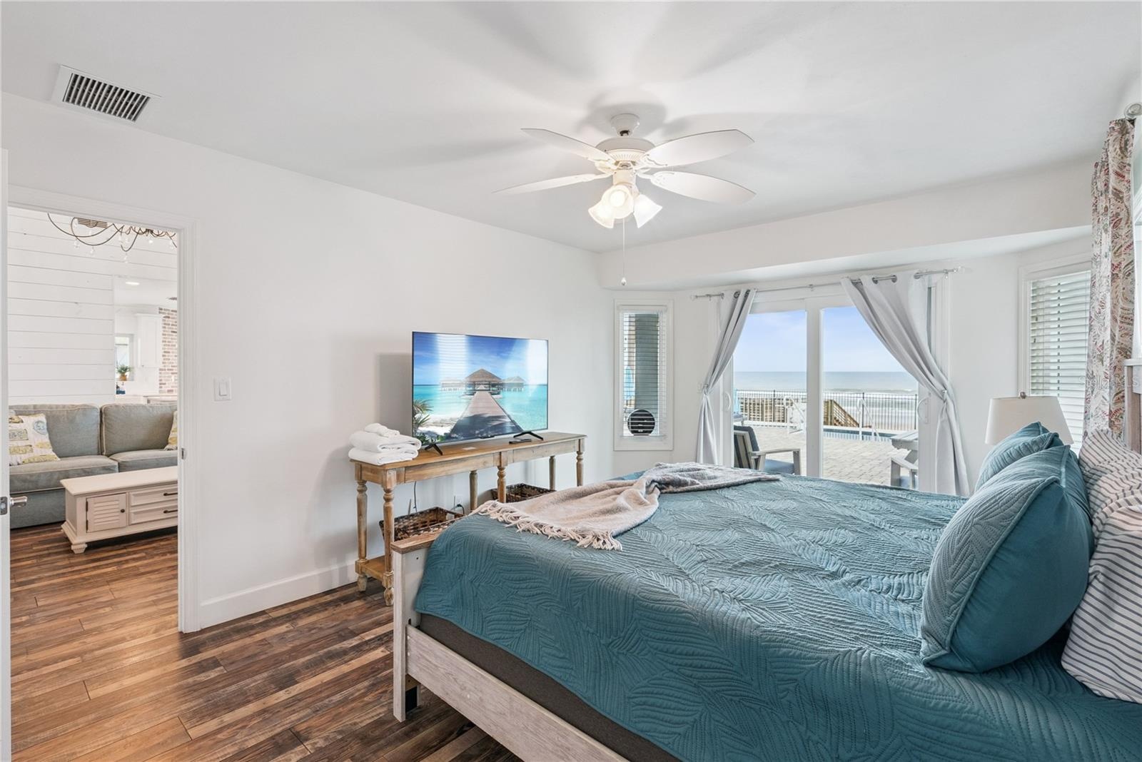 Bedroom 3 is ocean front and has access to the Jack and Jill bathroom