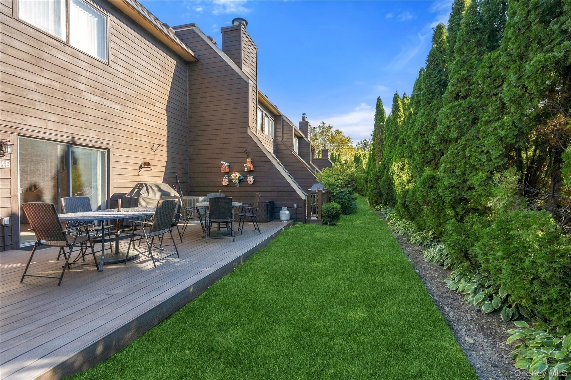 More Backyard With Privacy Shrubs & Stone Wall!