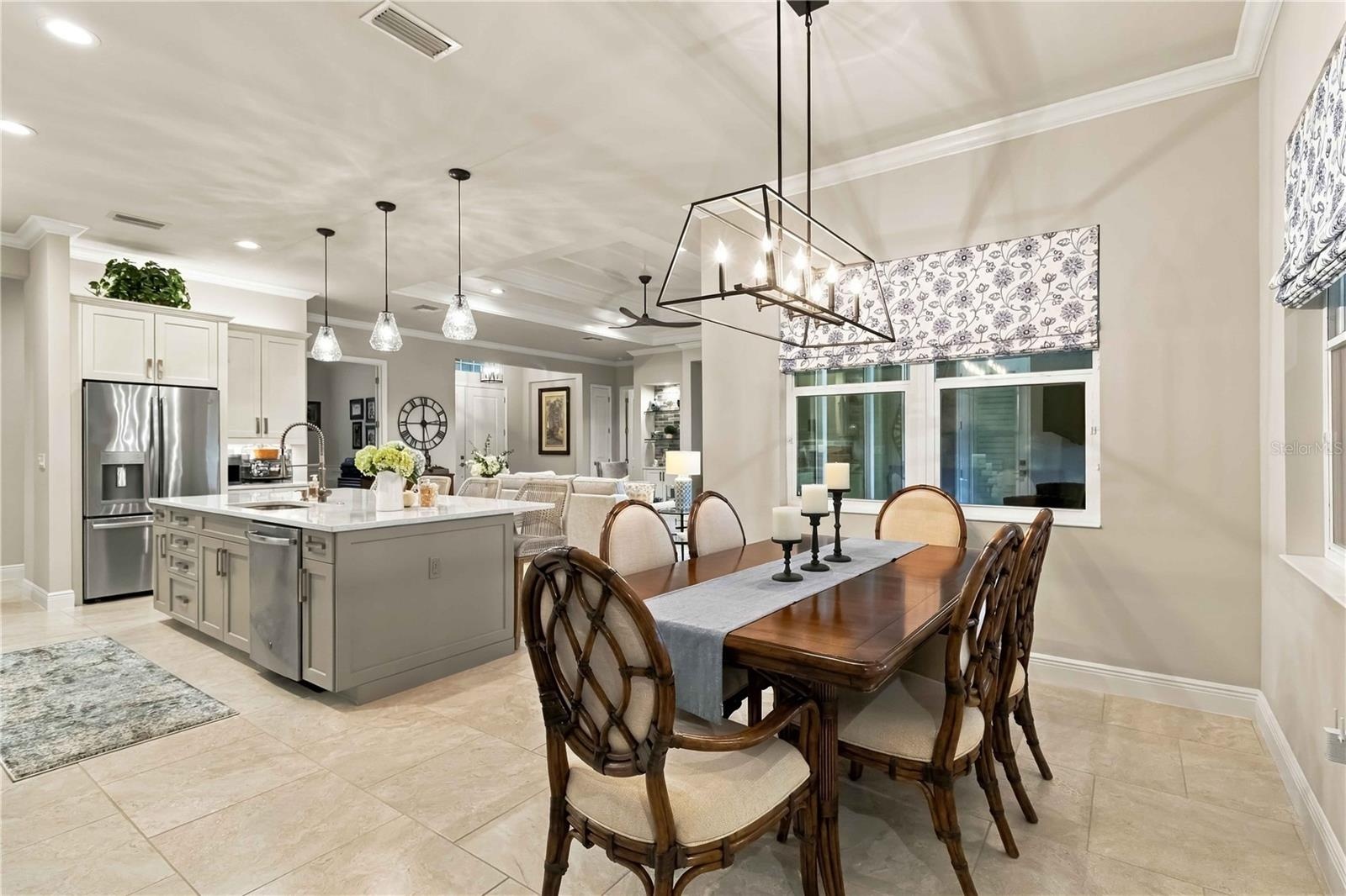 Tucked-back dining room
