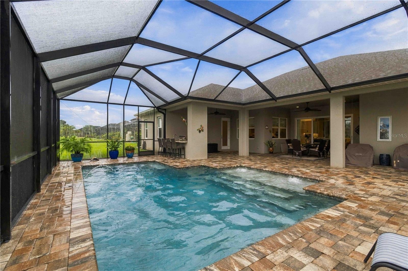 Solar-Heated Pool, Paver Deck & Fountains