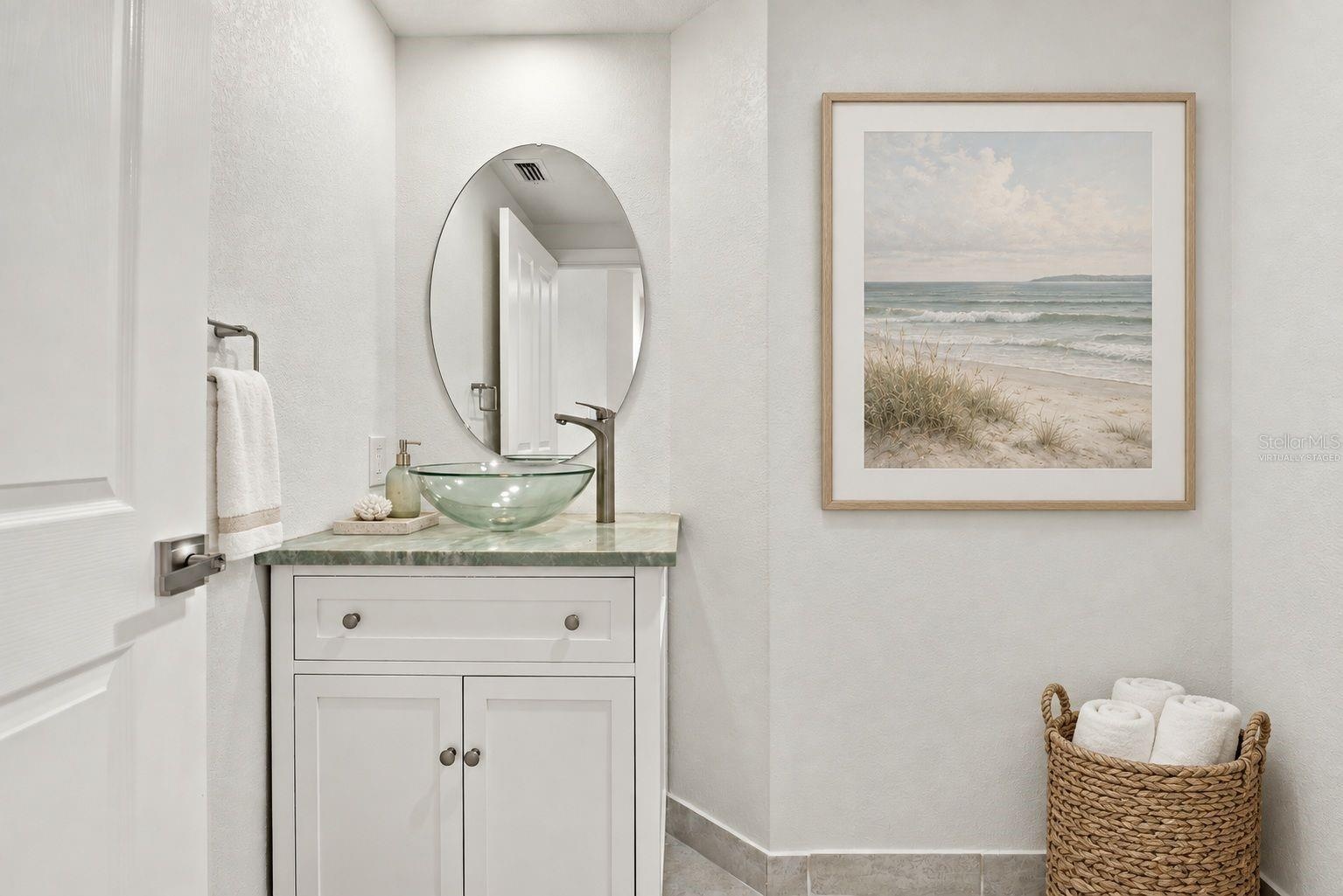 Half bath virtually staged