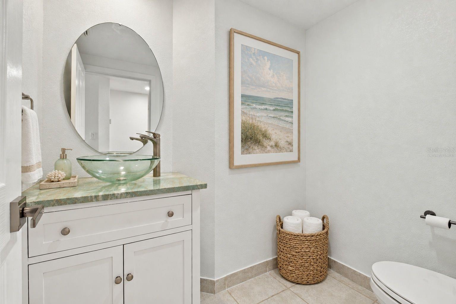 Half bath virtually staged