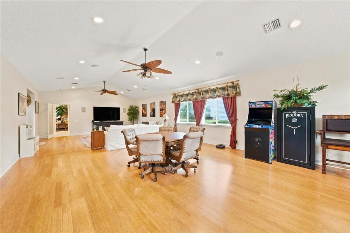 Beautiful bamboo flooring adds warmth and character to the bonus space.