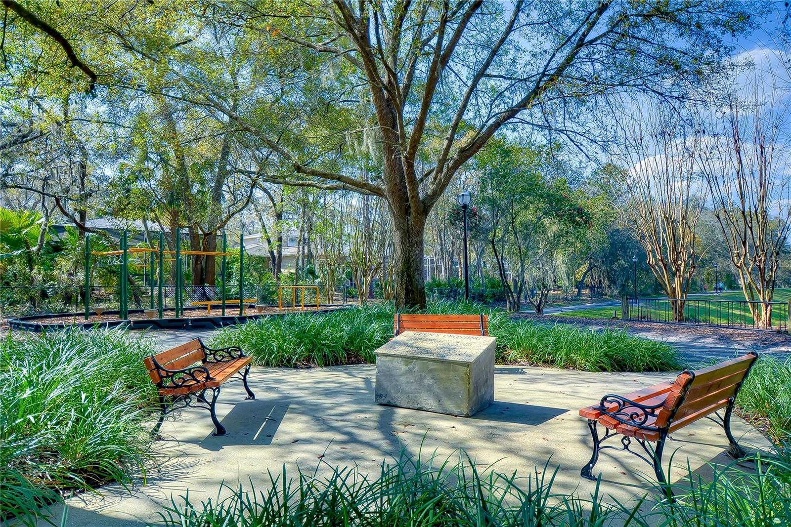 Community parks provide outdoor recreation and gathering areas.