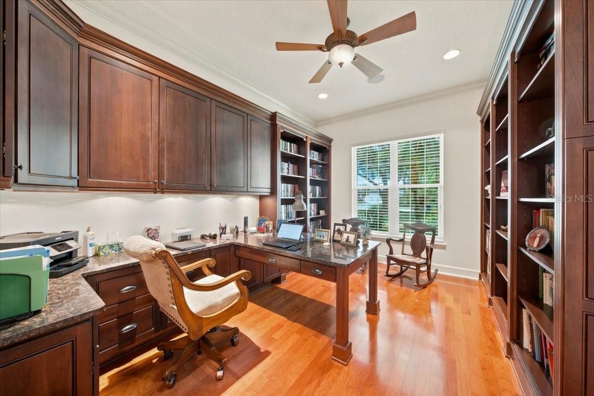 Dedicated office provides a quiet and functional work-from-home space.