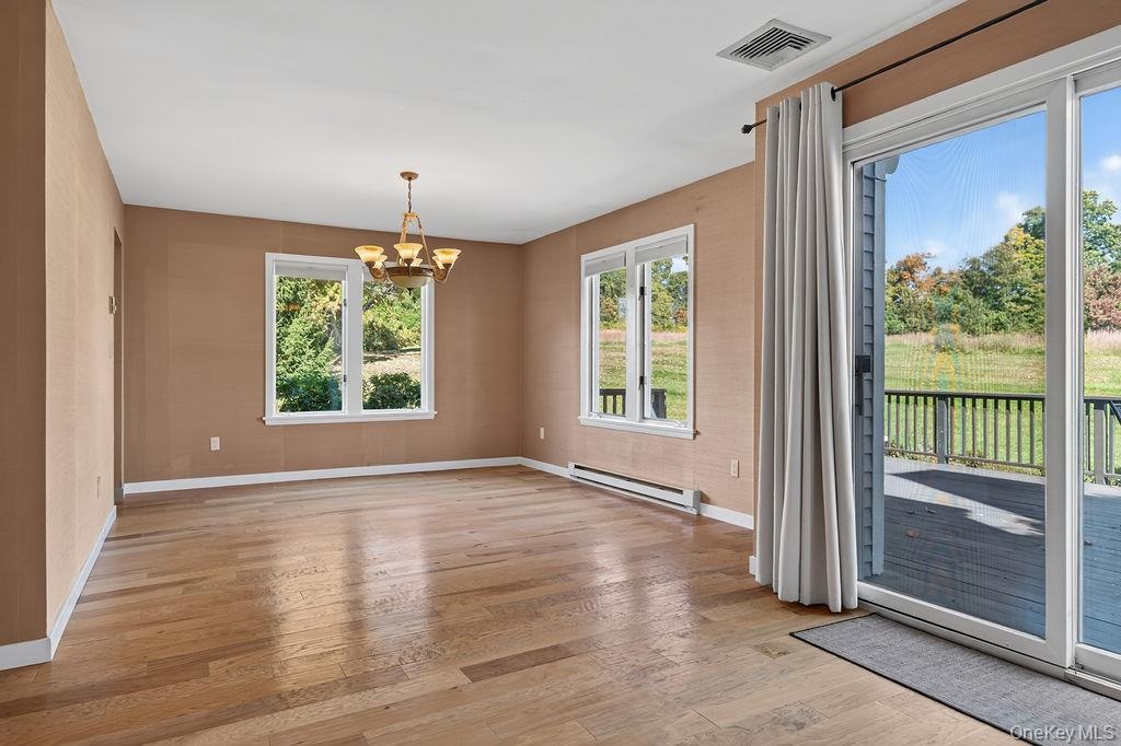 Right off the dining room is access to the expansive deck