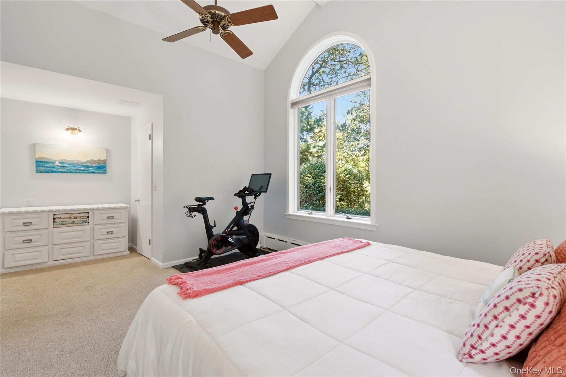 with walk in closet that has custom organizer system