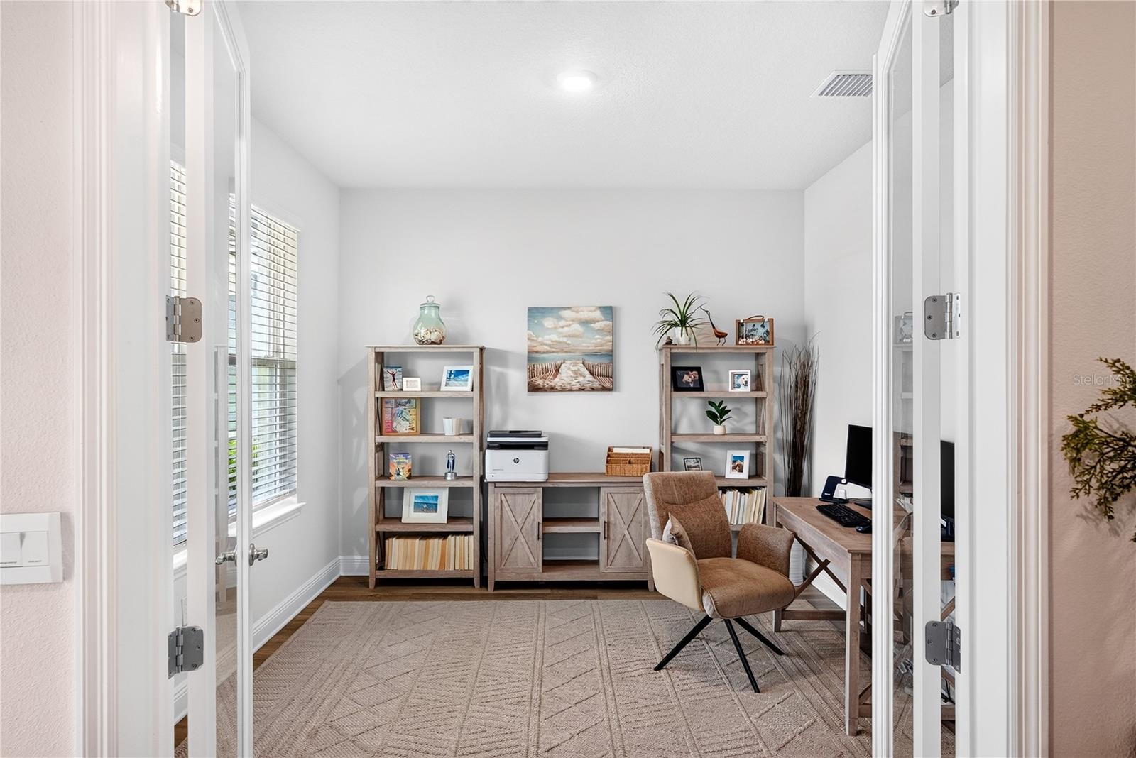 Office with French doors