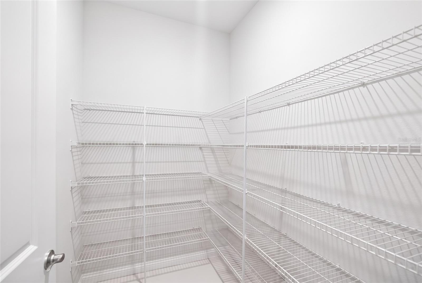 Walk in pantry virtually staged