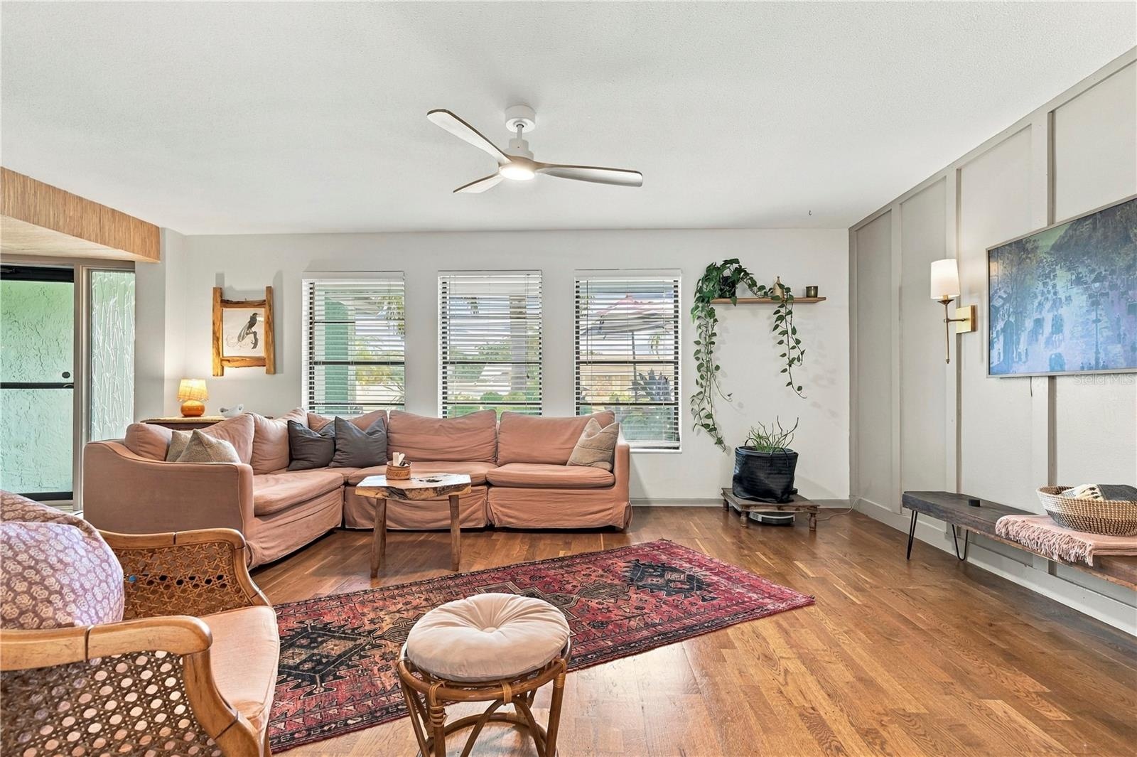 Living room with wall design