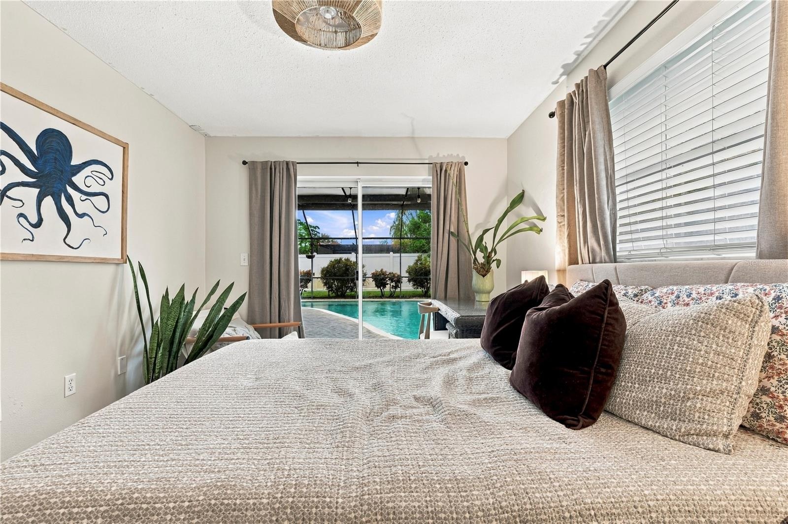 Bedroom 4 with pool patio access