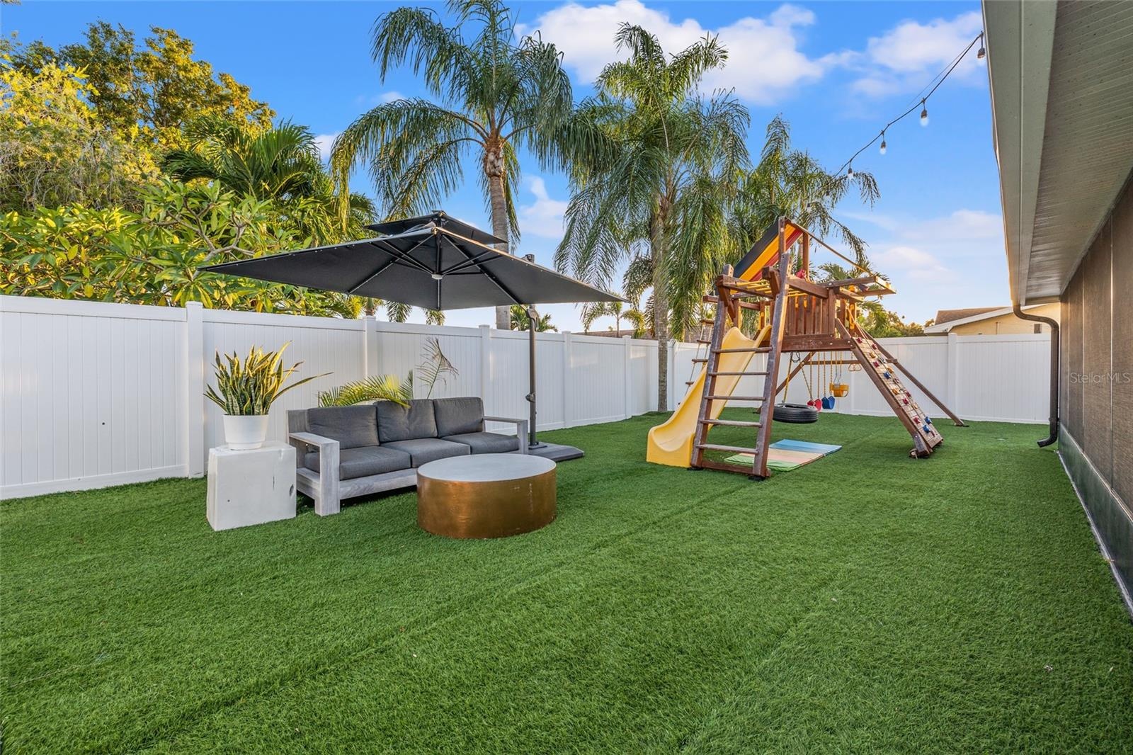 Backyard with Artificial Turf