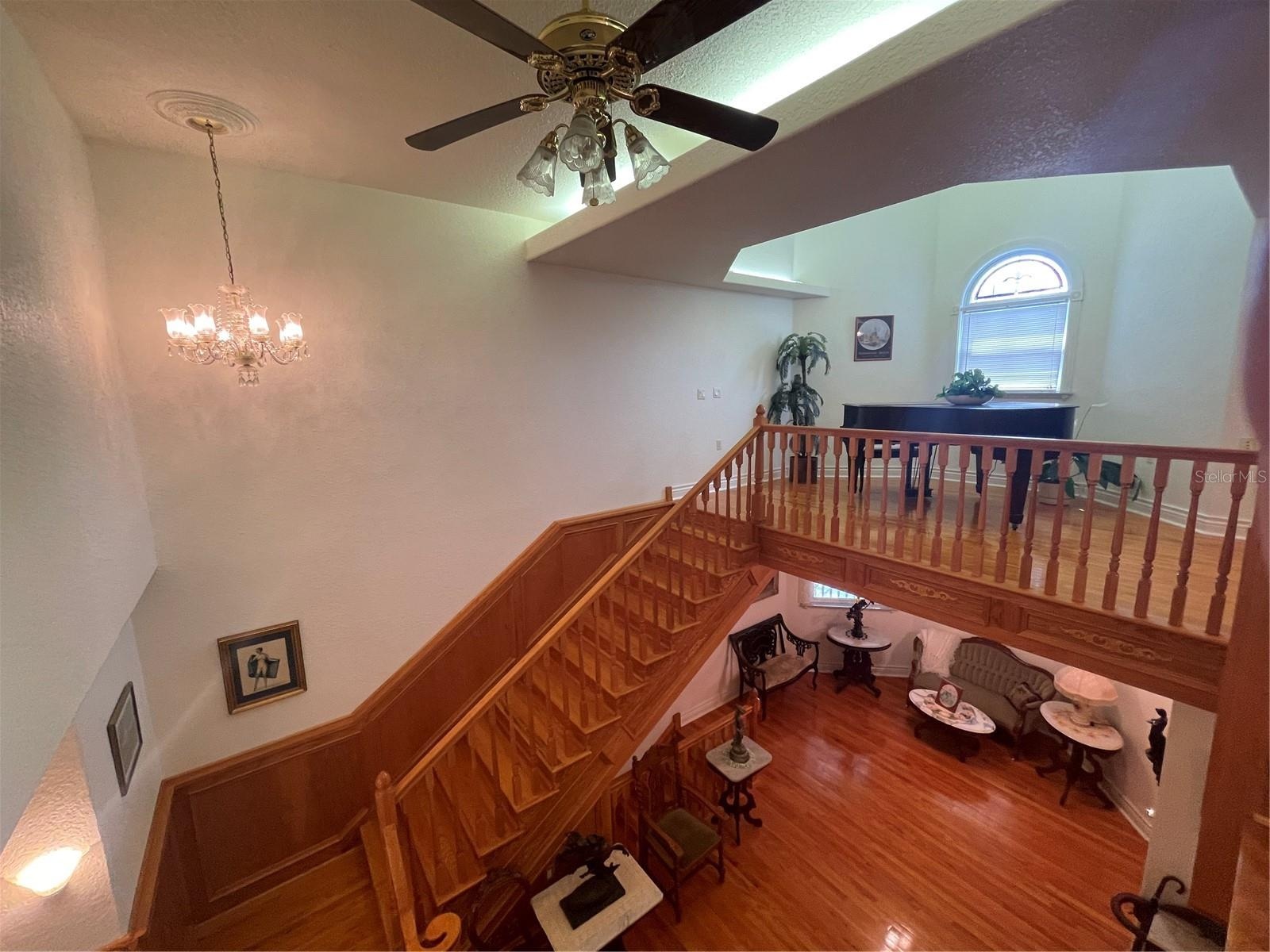 View of third floor mezzanine and second floor parlor/bonus room